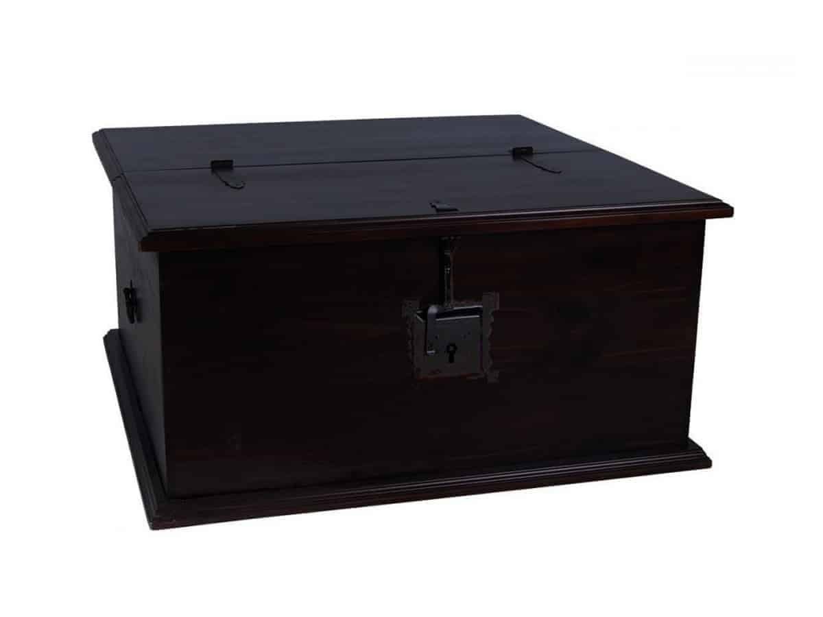 MiaMöbel Truhentisch Mexico, aus massivem Pinienholz Dunkelbraun