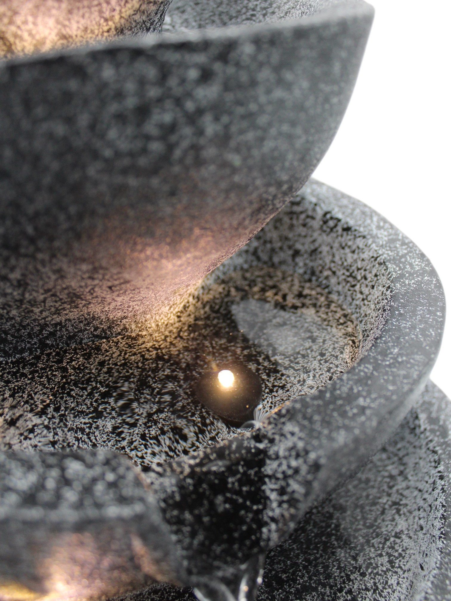 Arnusa Zimmerbrunnen Springbrunnen mit LED Beleuchtung Gartenbrunnen stilvoll Dekoration, Wohnzimmerdeko Wasserspiel LED warmweiß – Bild 5 von 5