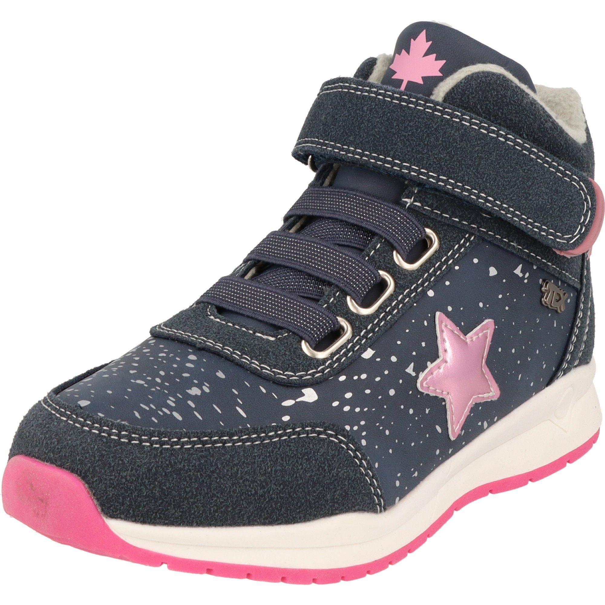 Indigo Mädchen 452-099 Schuhe Winter Tex gefüttert Stern Sneaker Wasserabweisend Navy