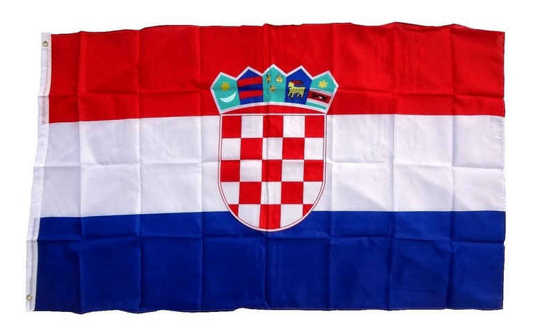 trends4cents Flagge XXL Flagge Fahne mit 3 Messingösen in 250 x 150 cm (Kroatien), für Fahnenmaste