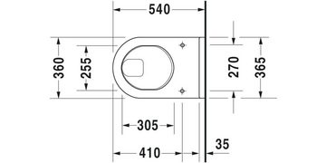 Duravit Bidet Wand-WC STARCK 3 flach, 360x540mm HygieneGlaze weiß HygieneGlaze weiß