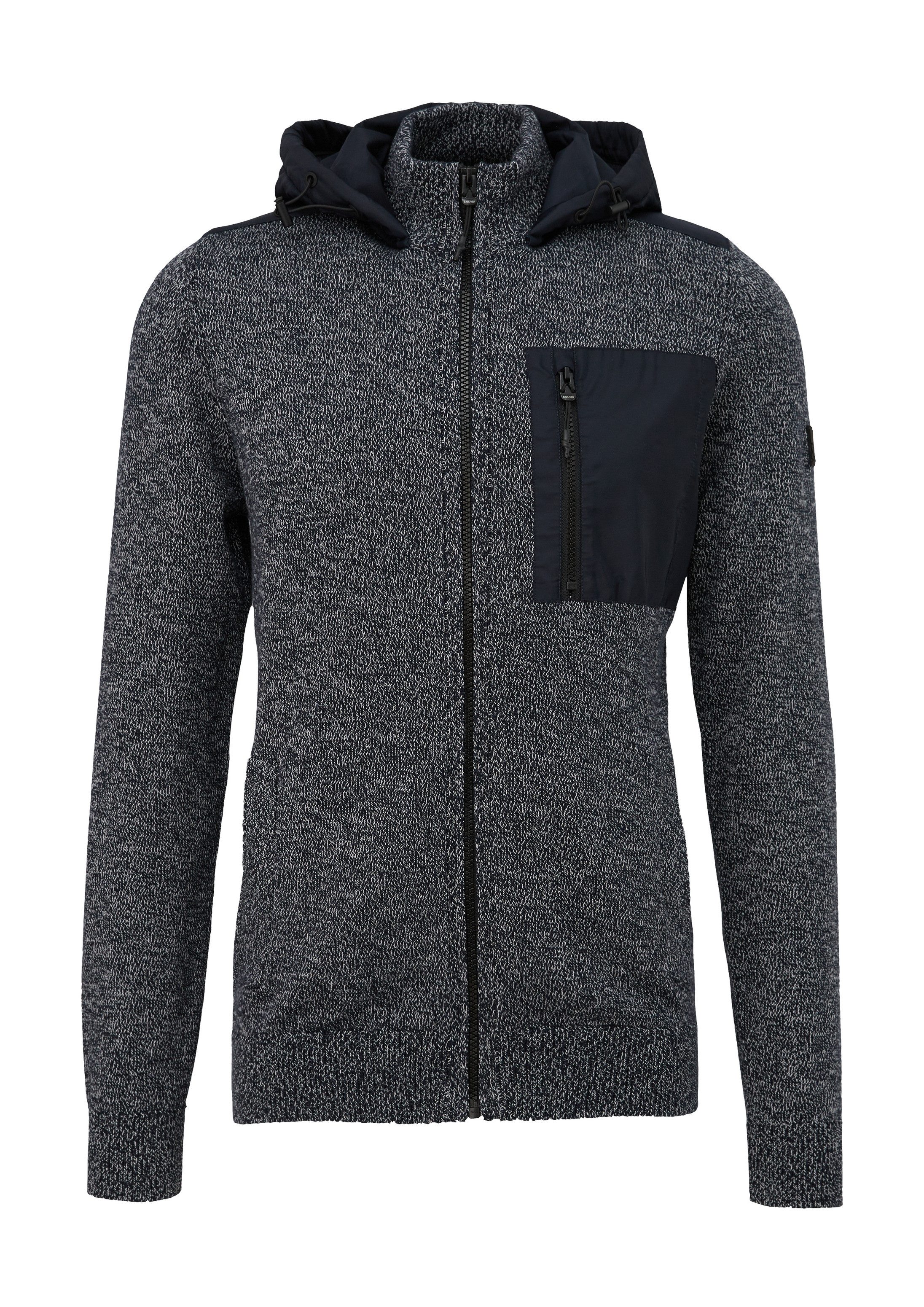 s.Oliver Funktionsjacke Strickjacke Kapuzen-Strickjacke im Fabricmix