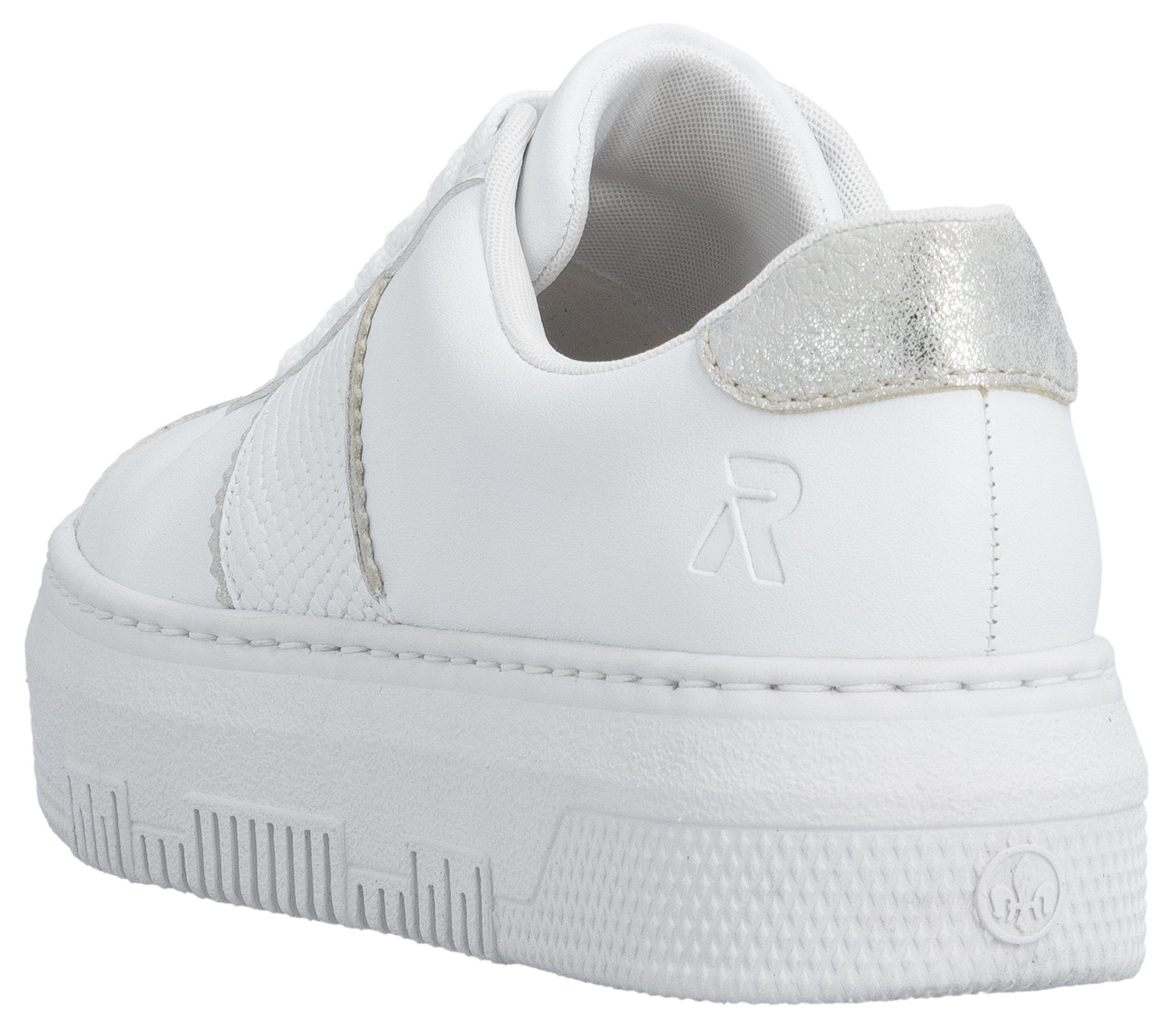 Rieker Plateausneaker, Schnürschuh, Halbschuh, Freizeitschuh mit gepolstertem Schaftrand