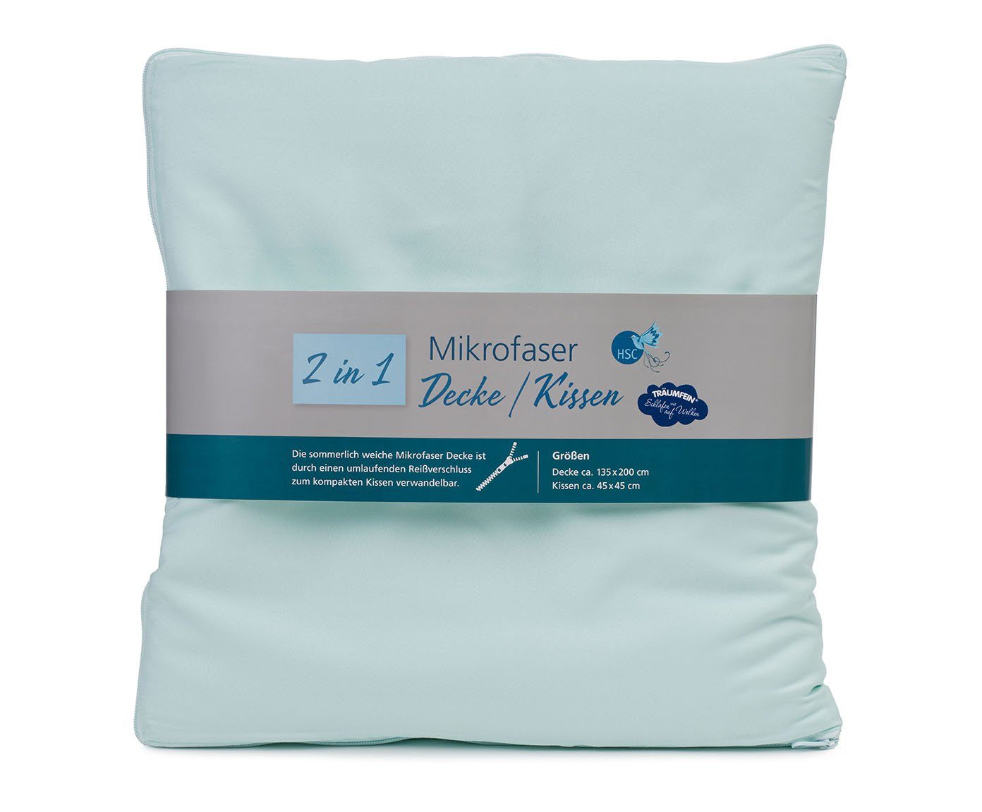 Microfaserbettdecke, 2 in 1, Decke und Kissen, HSC Home-Style-Creation  GmbH, Bezug: 100% Polyester Mikrofaser, Wohlige Wärme sorgt für einen  angenehmen Schlaf