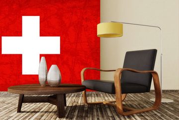 WandbilderXXL Fototapete Schweiz, glatt, Länderflaggen, Vliestapete, hochwertiger Digitaldruck, in verschiedenen Größen