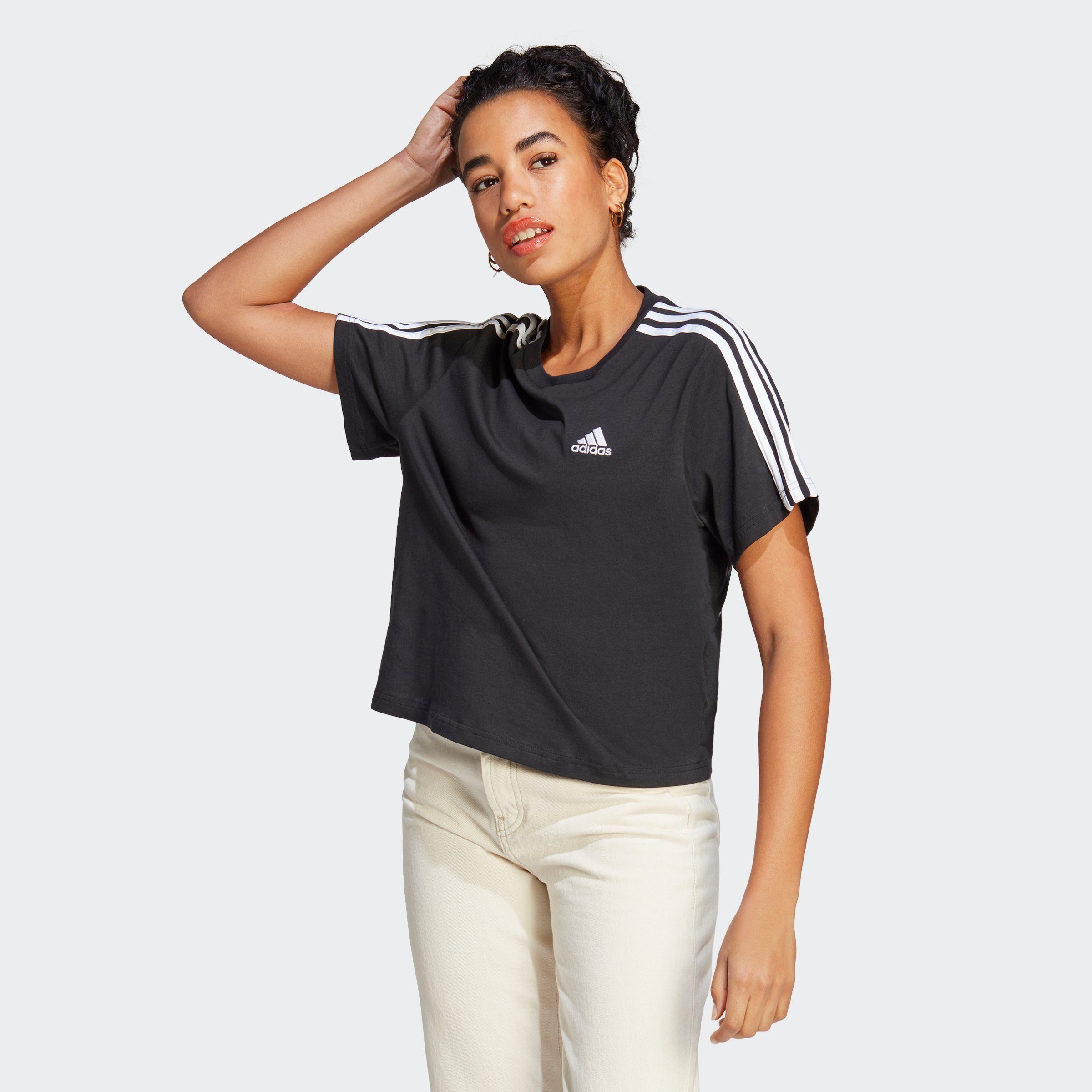 adidas Sportswear T-Shirt W 3S CR TOP Black / White