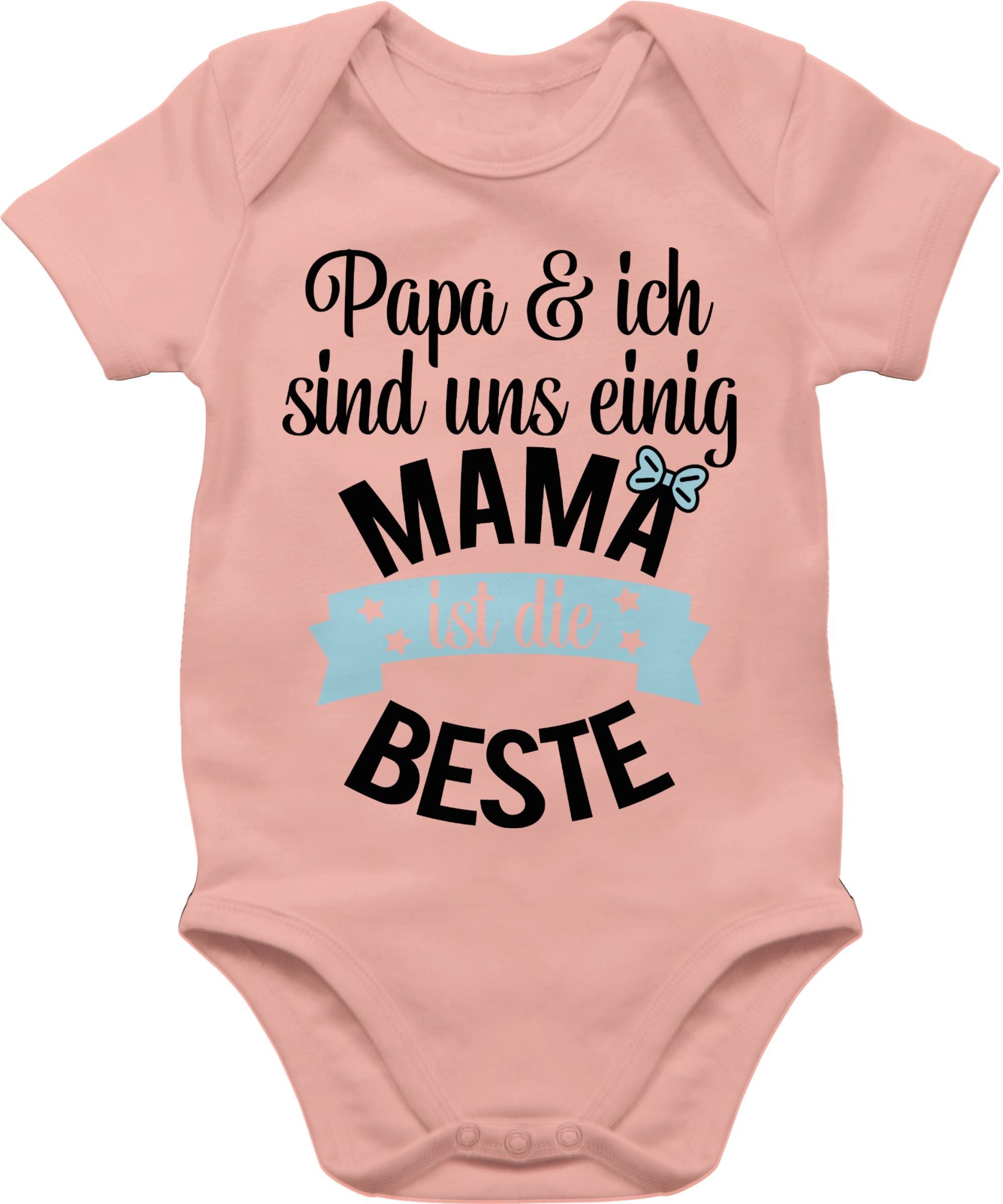 Shirtracer Shirtbody Mama ist II beste (1-tlg) die Muttertagsgeschenk Babyrosa 2