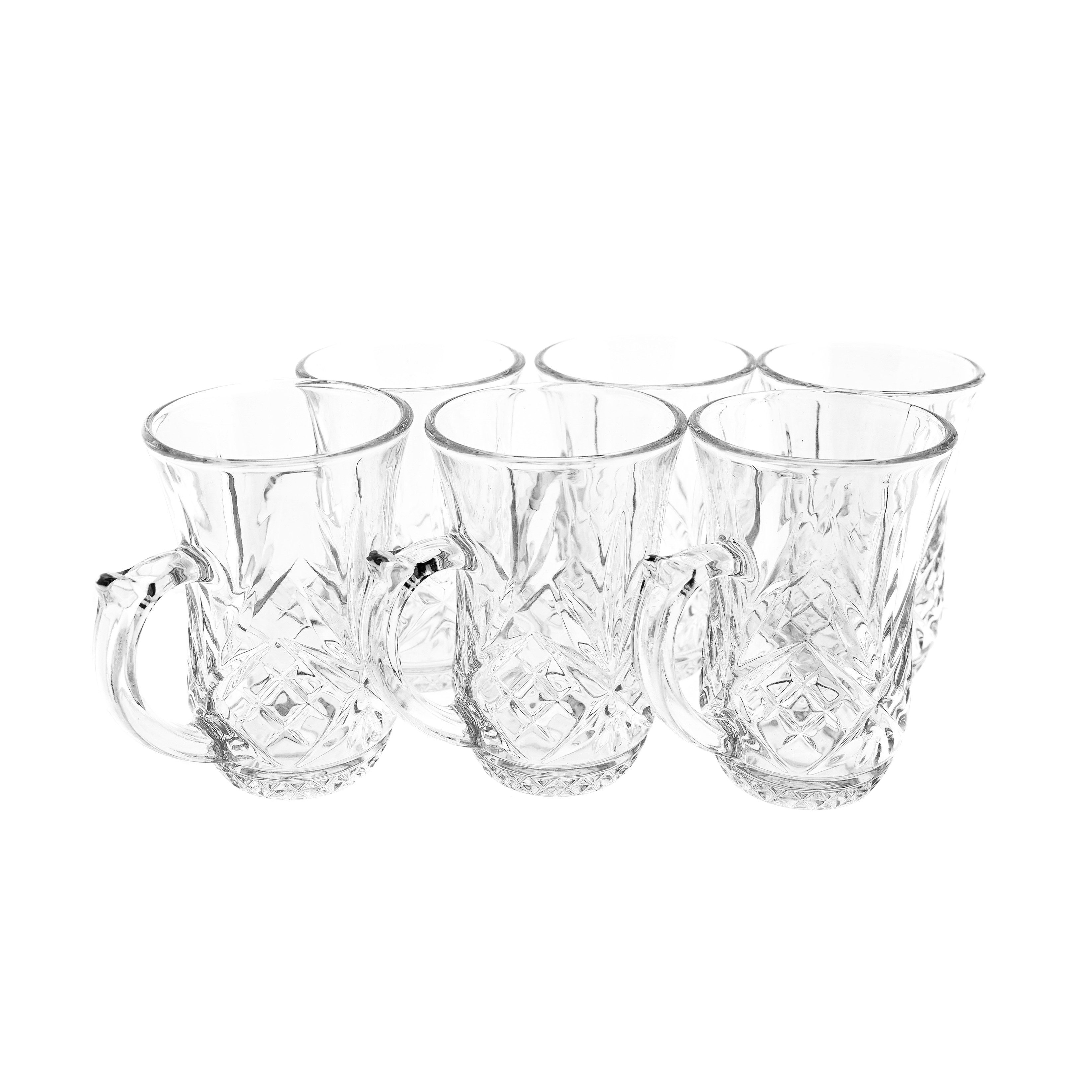 Almina Gläser-Set 6er Set Teegläser mit Henkel 155 ml Trinkgläser Transparent, 6-tlg. – Bild 4 von 5