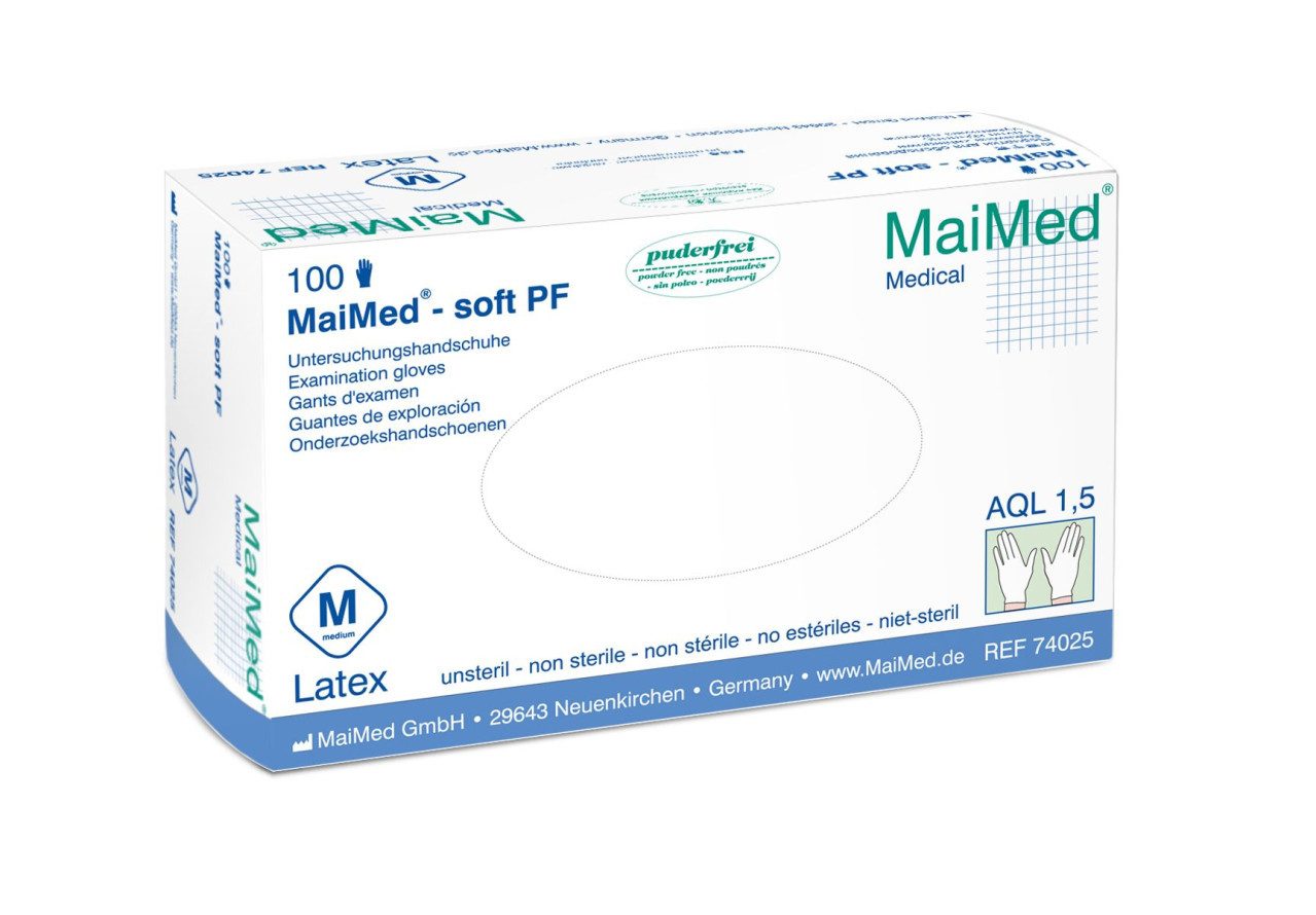 Einweghandschuhe Maimed Einmalhandschuhe Latex puderfrei Gr. XL