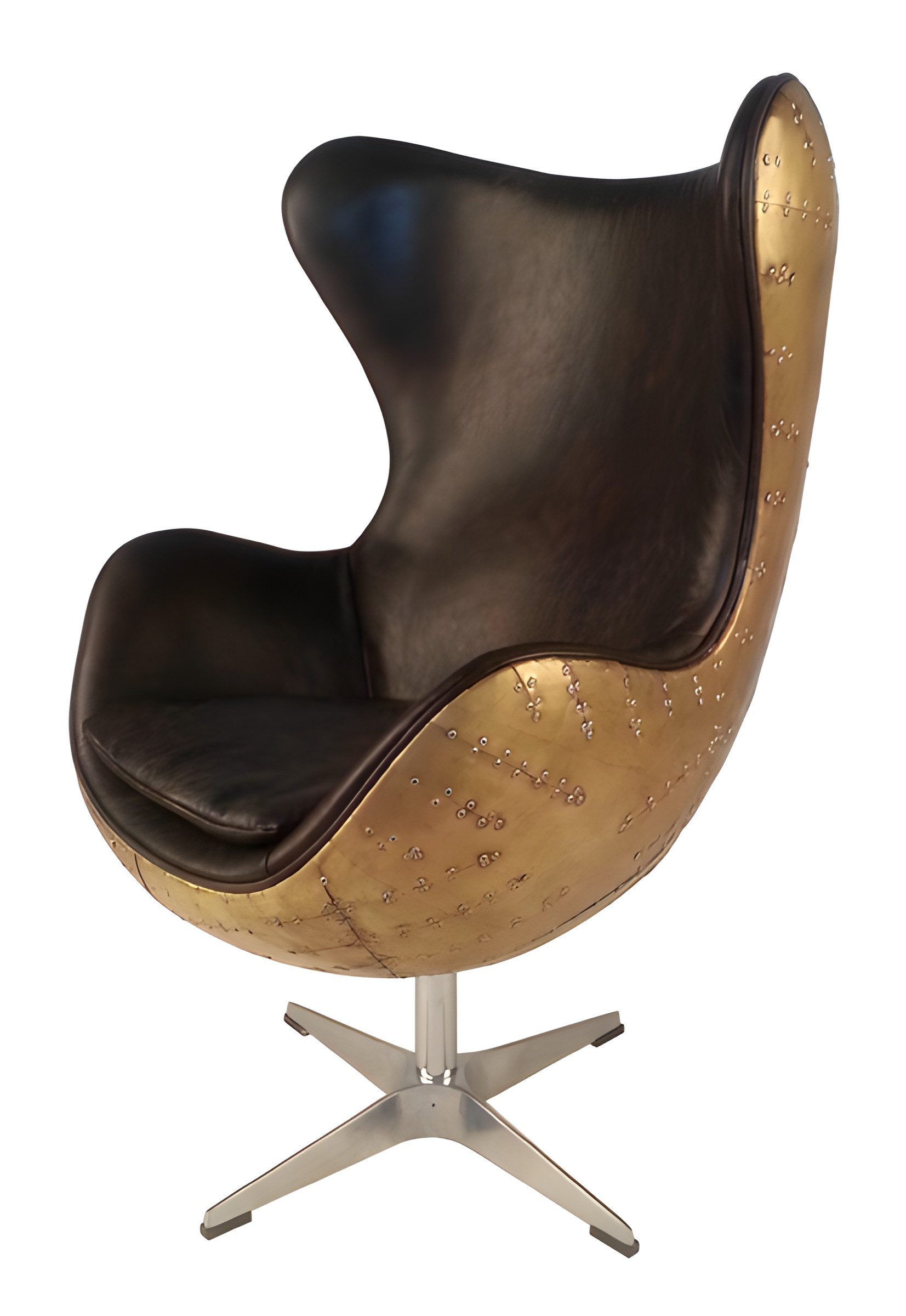 JVmoebel Ohrensessel Drehstuhl im Vintage Lederlook – Komfortabel und stilvoll (Packung, 1-St., Drehstuhl Sessel in Vintage Lederlook), Made in Europe