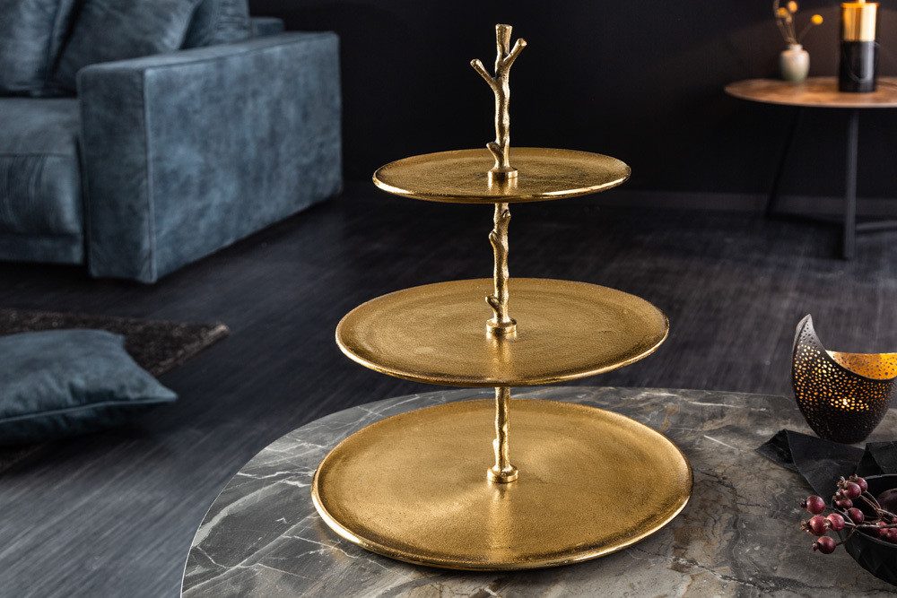 riess-ambiente Dekoetagere ABSTRACT 50cm gold (Einzelartikel, 1 St), Esszimmer · Metall · für Alles · 3 Etagen – Bild 3 von 5