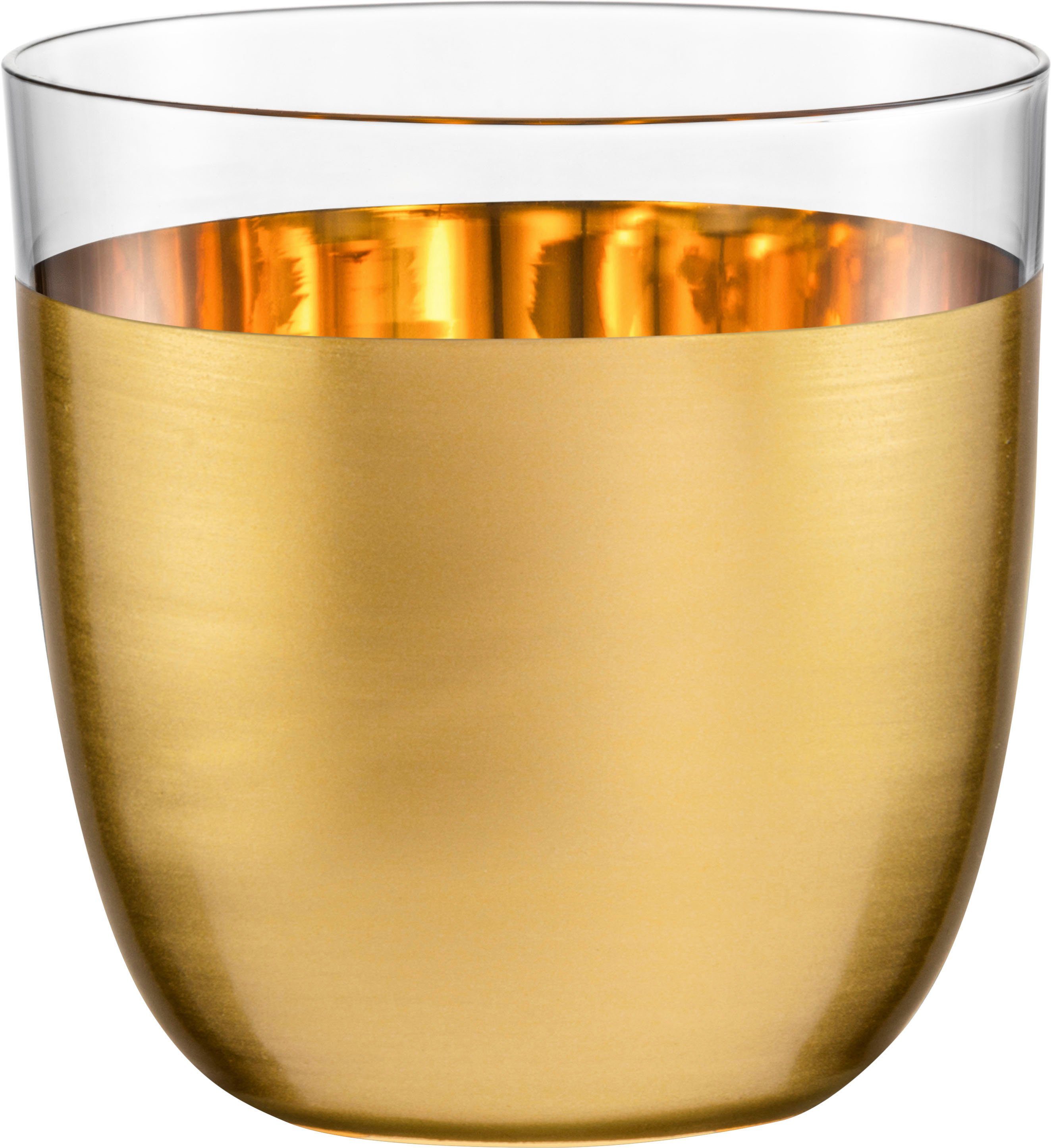 Eisch Becher COSMO COLLECT, Made in Germany, Kristallglas, mit Echtgold-Veredelung,  Handarbeit, 390 ml, 2-teilig | Kaffeebecher