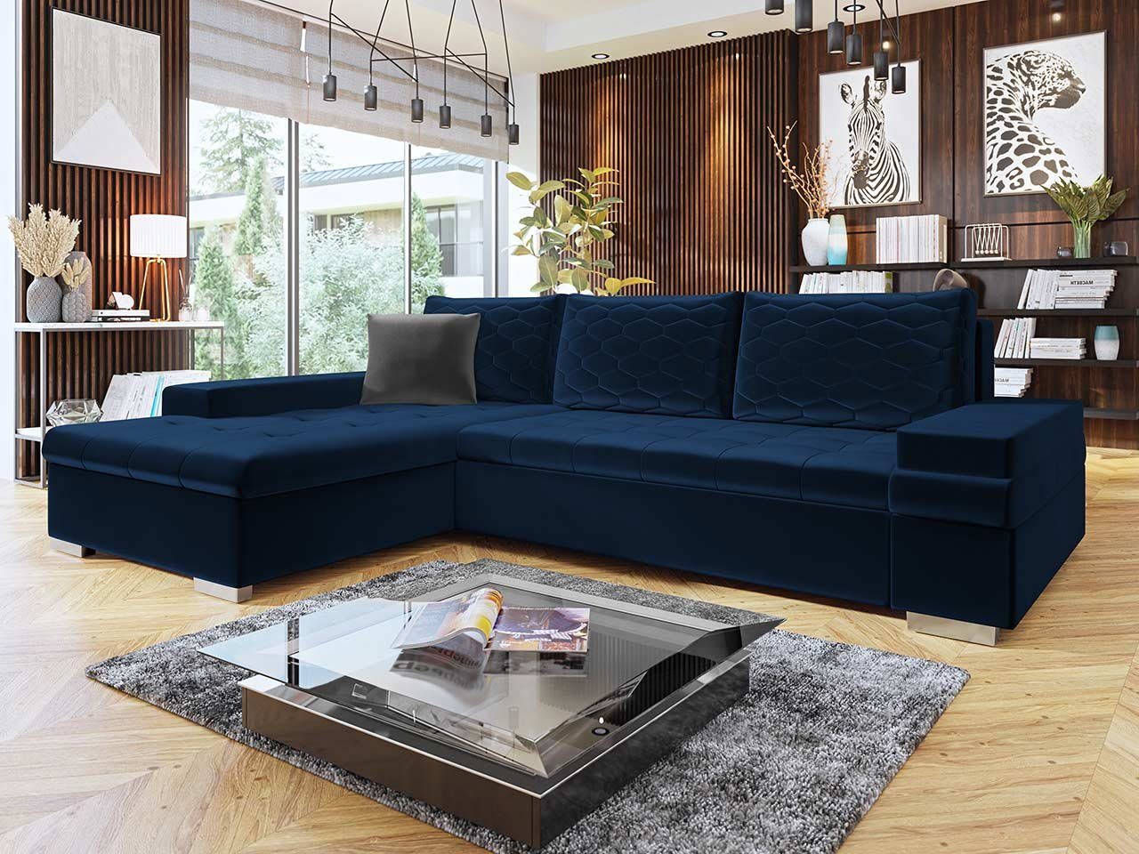 MIRJAN24 Ecksofa Bangkok Mini Premium, mit Schlaffunktion und Bettkasten, L-Form, Ottomane Universal