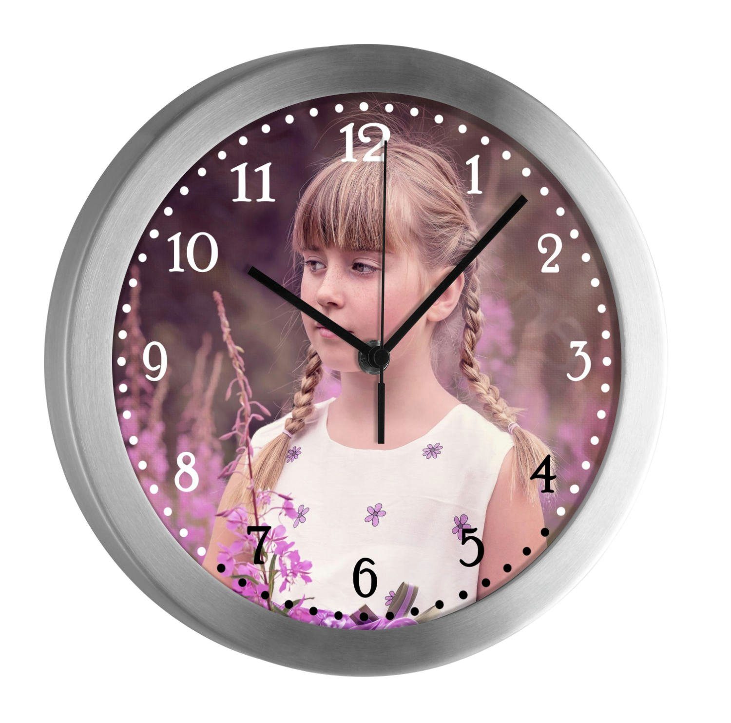 CreaDesign Funkwanduhr Kinderzimmer Kinder Wanduhr persönlichem Foto personalisiert