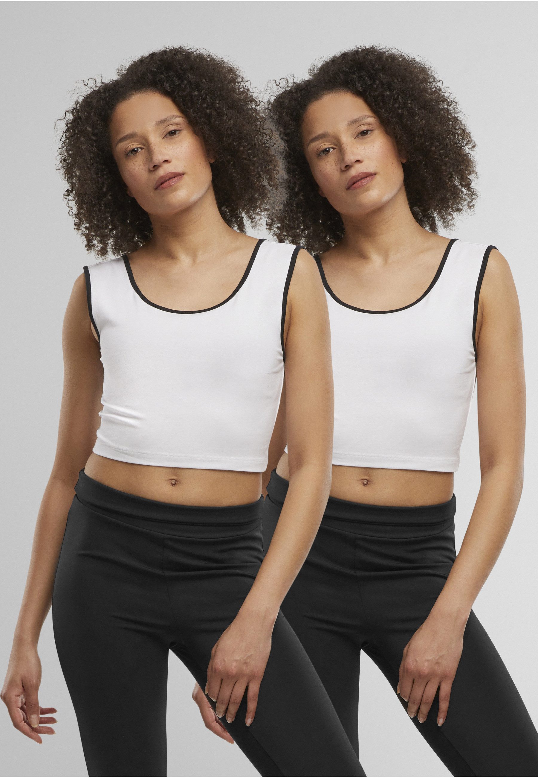 URBAN CLASSICS T-Shirt Urban Classics Ladies Contrast Cropped Top (1-tlg)