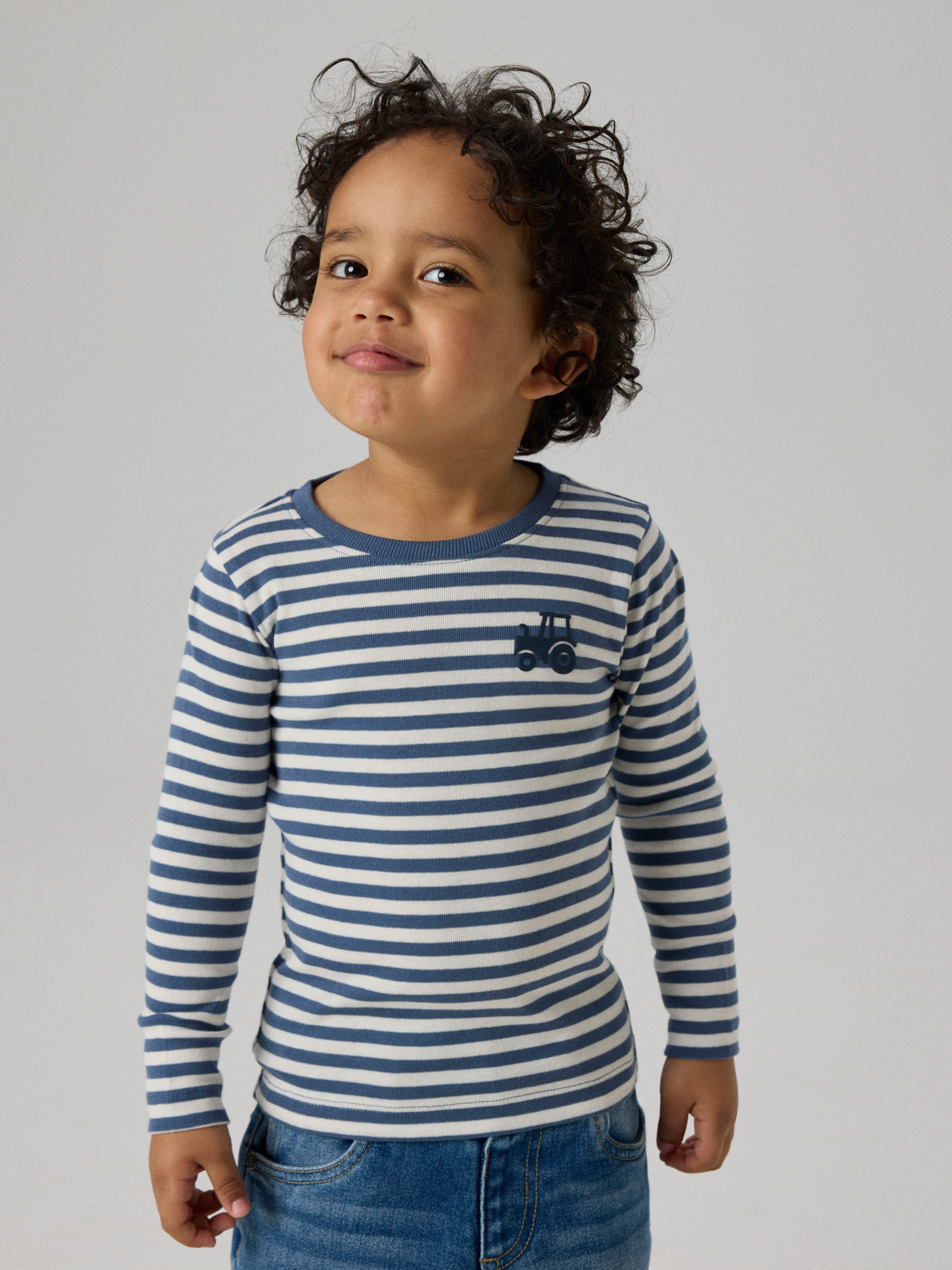 Name It Langarmshirt NMMVILLY LS SLIM TOP NOOS Baumwolle, slim fit
