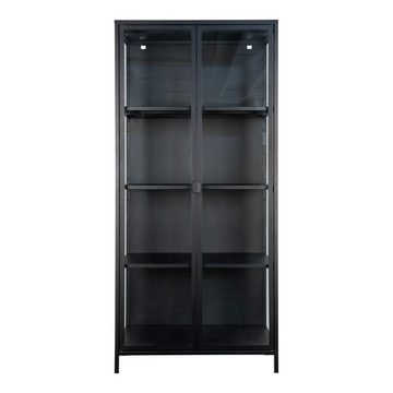 ebuy24 Vitrine Brisbane Vitrinenschrank Höhe 175 cm, schwarz.