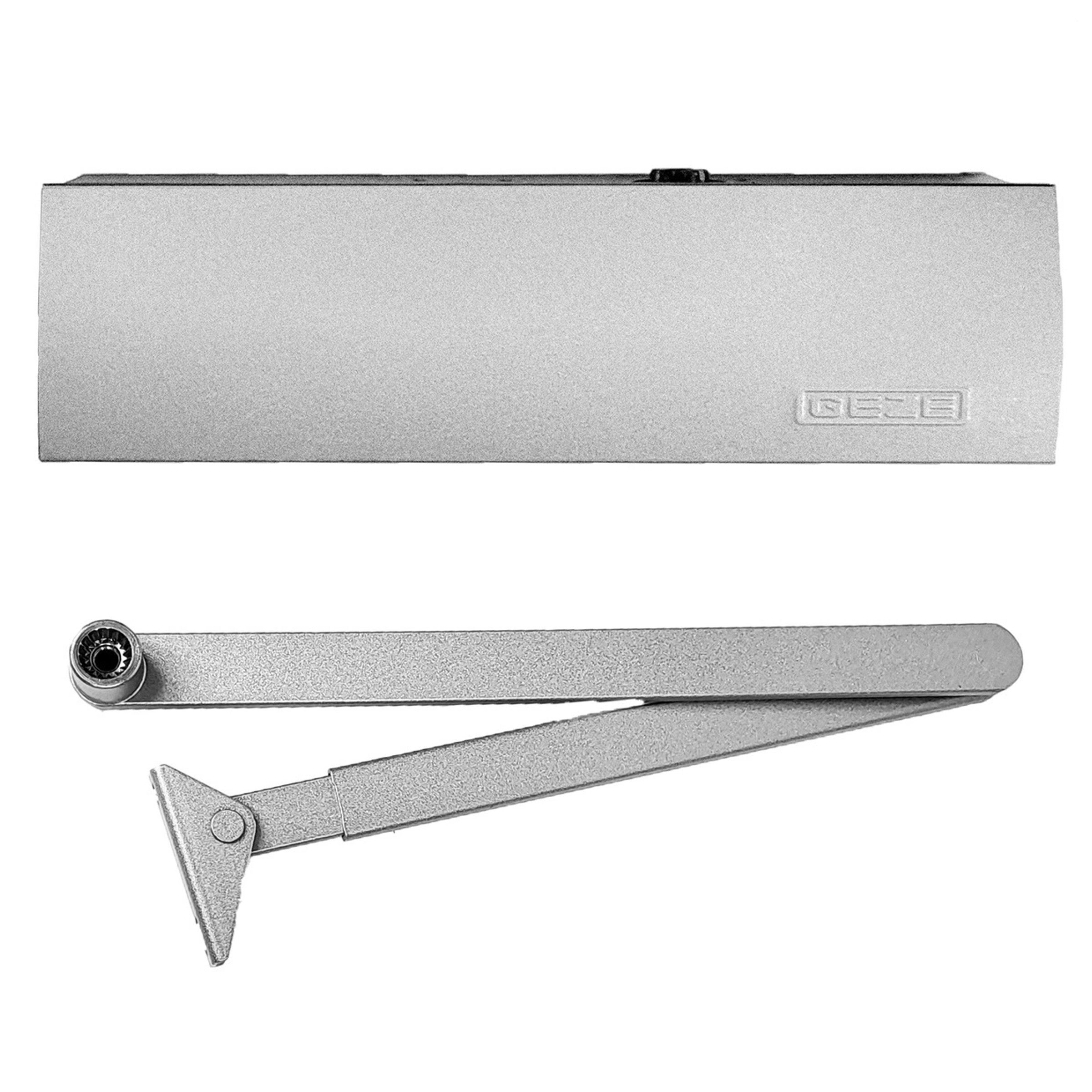 GEZE Türschließer GEZE TS 2000 V BC Türschließer Silber mit Gestänge bis 1250mm, (2-tlg)