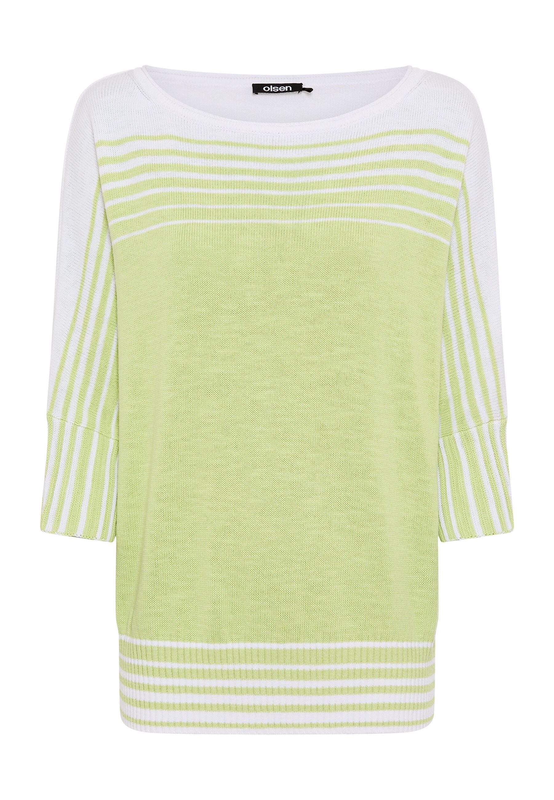 Olsen Strickpullover Pullover mit Fledermausärmeln und U-Boot-Ausschnitt