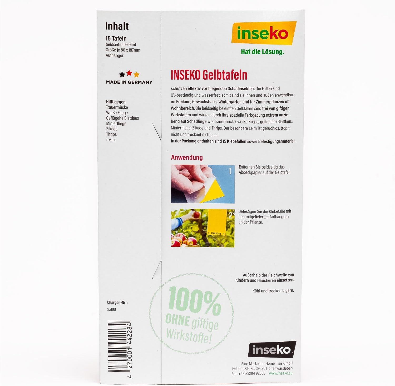 Inseko Klebefalle 15 x inseko Gelbtafeln I große Gelbsticker gegen Trauermücken UVM., 100% umweltfreundlich & giftfrei