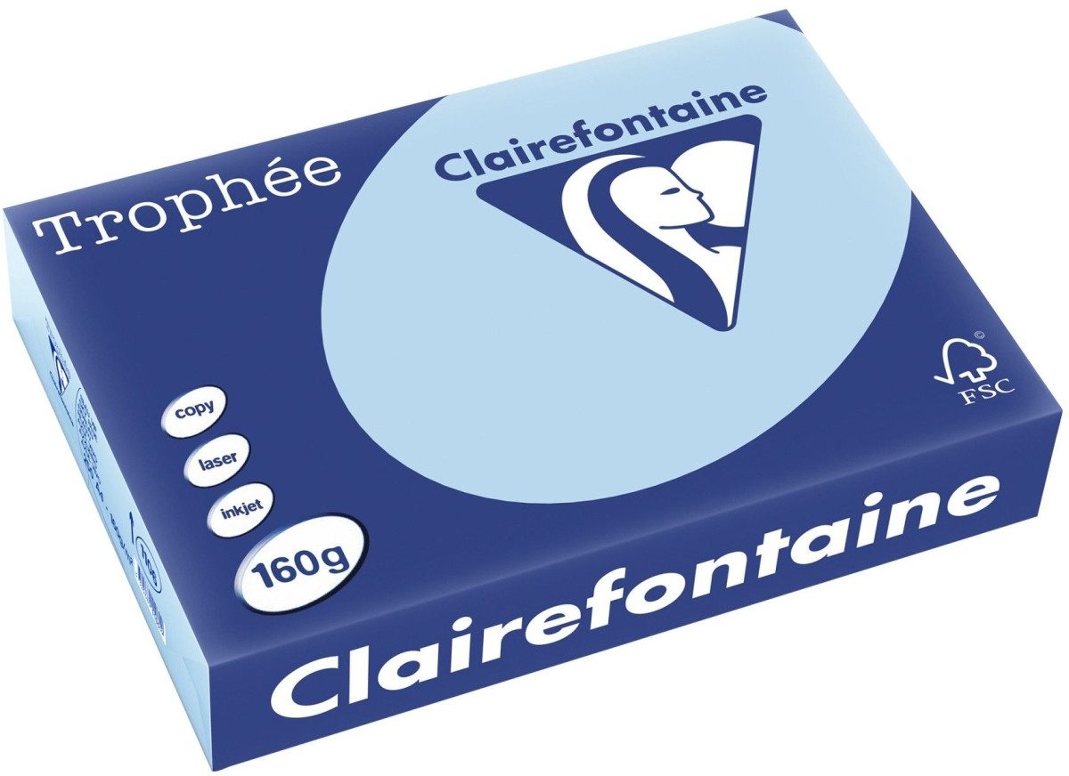 CLAIREFONTAINE Kopierpapier Kopierpapier Trophee A4 160g/qm VE=250 Blatt eisblau