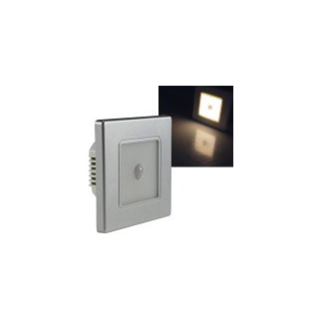 ChiliTec Deckenleuchten LED Wand-Einbauleuchte "EBL 86 PIR" 2,5W, 3000k, warmweiß, silber | Deckenlampen
