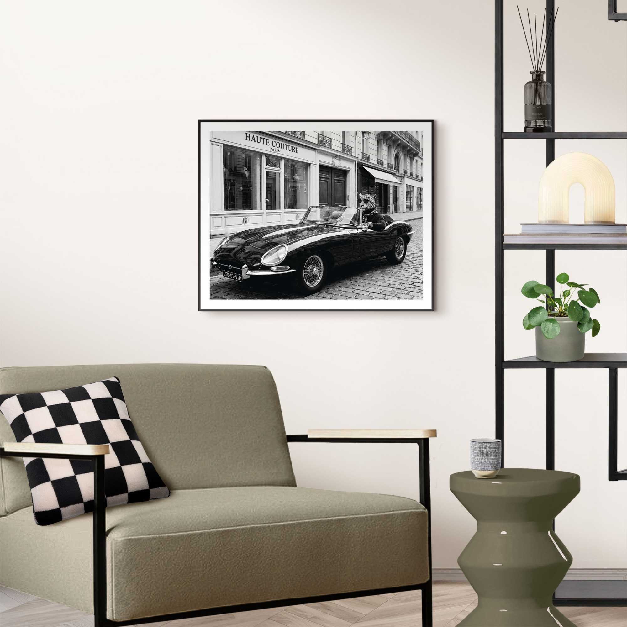 Reinders! Bild mit Rahmen Luxusfahrt, Fahrzeuge (1 St), Home Office - Schwarz-Weiß - MDF - Fahrzeuge - 50x40 cm
