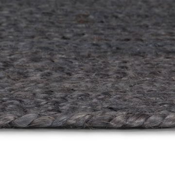 Teppich Handgefertigt Jute Rund 210 cm Dunkelgrau, furnicato, Runde