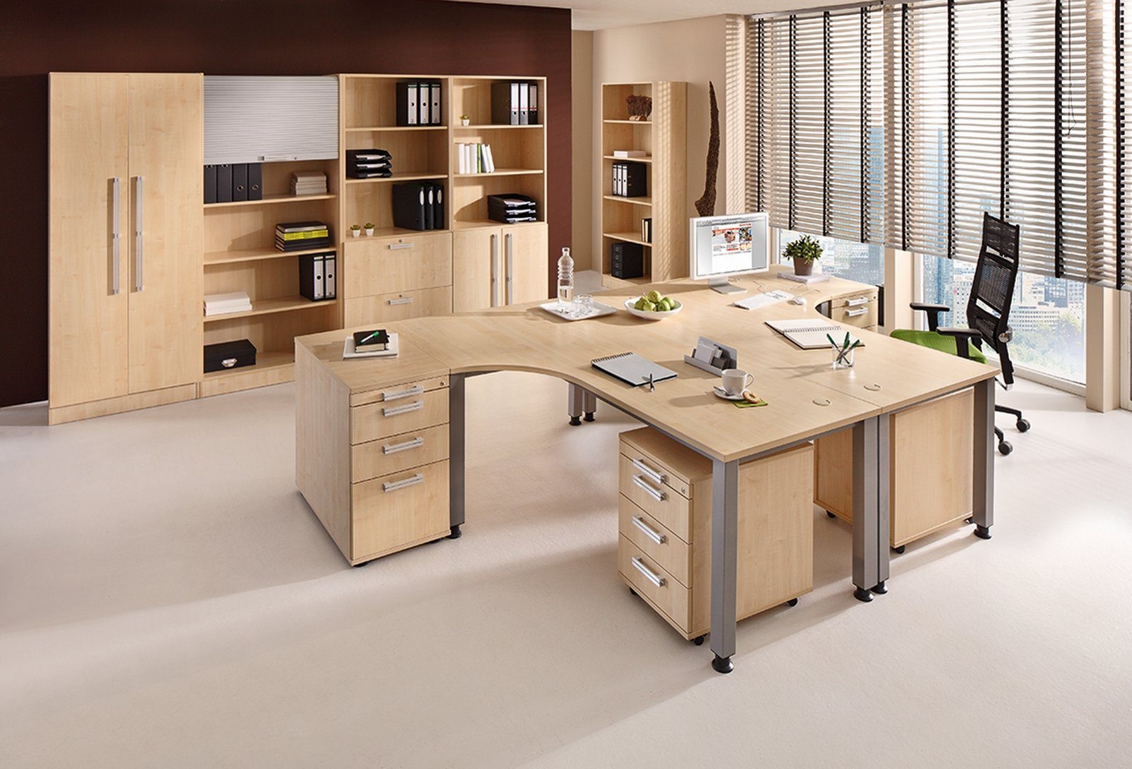 Dekor: Rechteck: bümö cm Eiche - x Schreibtisch 80 120 Schreibtisch Serie-Q,