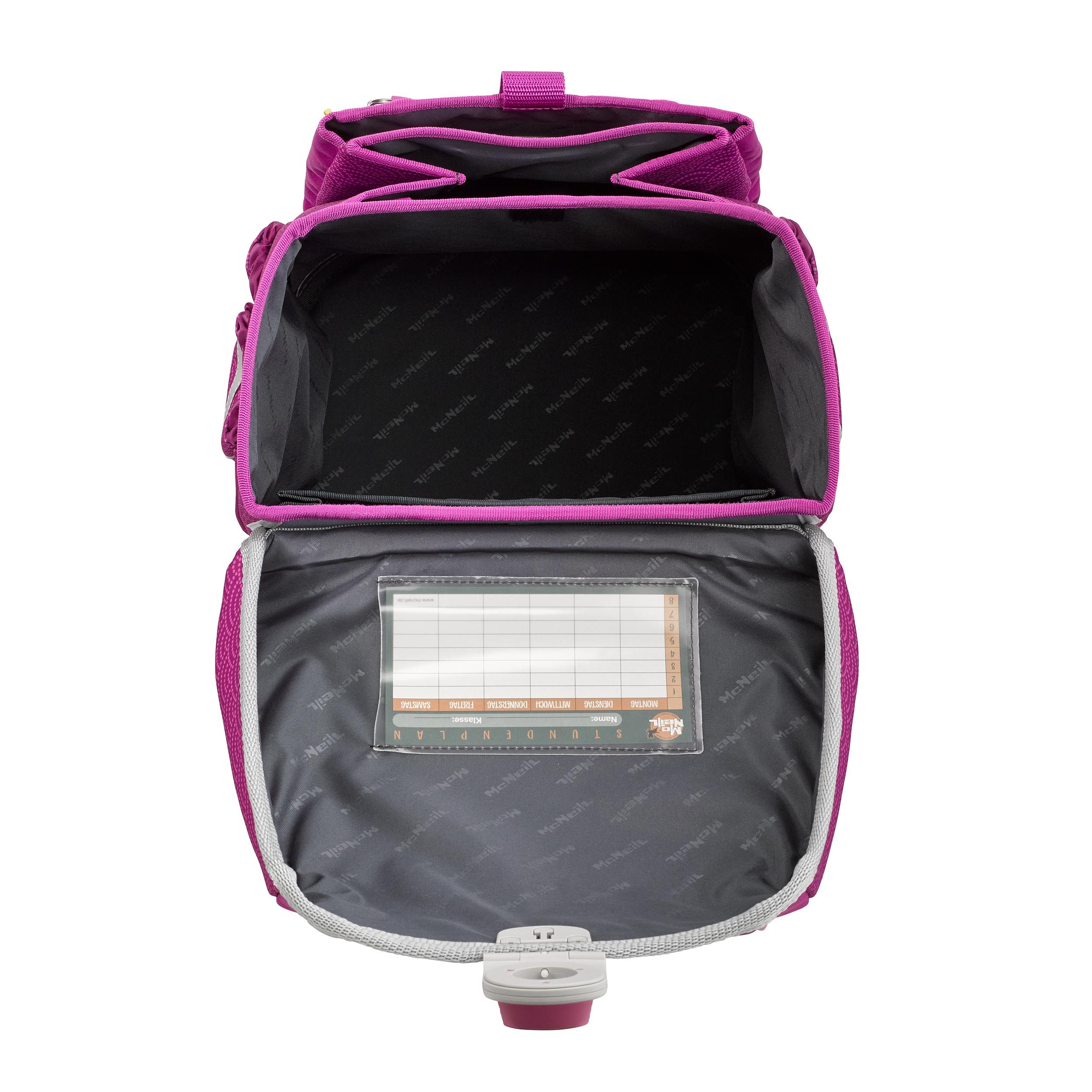 McNeill Schulranzen McOcean PUNTOPINK Schultasche 1. bis 4. Klasse (Set, 5-tlg., inkl. Federmäppchen, Turnbeutel, Schlamper und Motivmagnet), inkl. McAddy Meerjungfrau