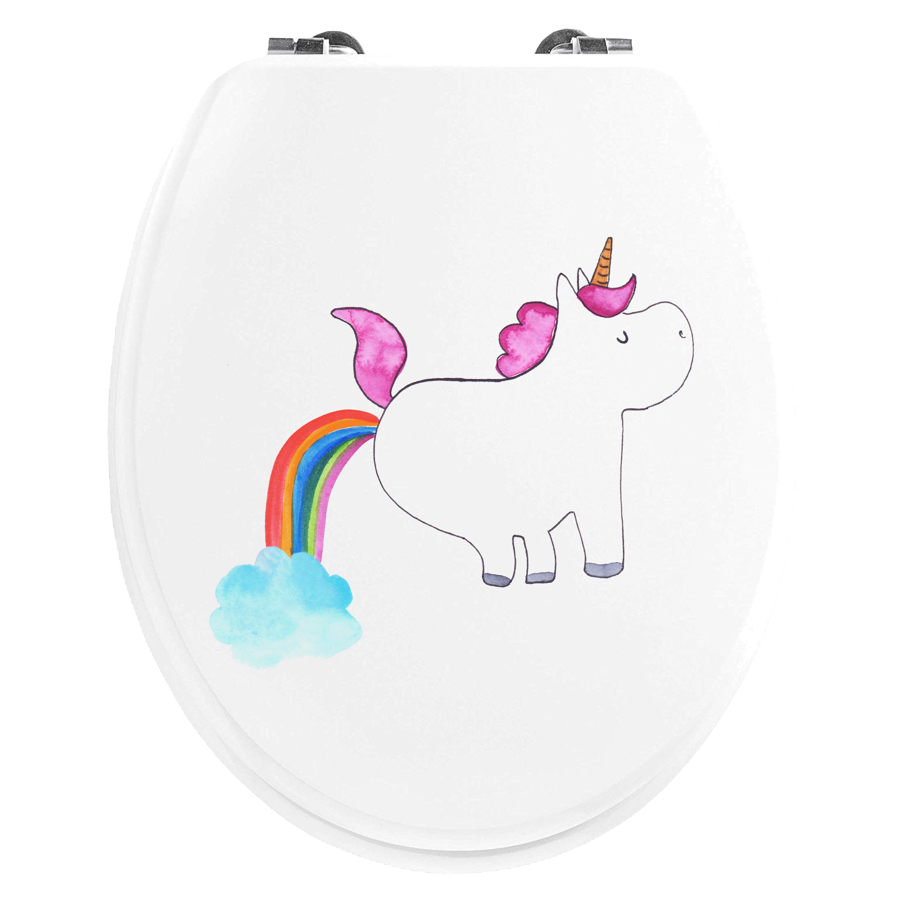 WC-Sitz Einhorn Pupsen - Weiß - Geschenk, WC-Sitz, lustig, Klodeckel, Klobril