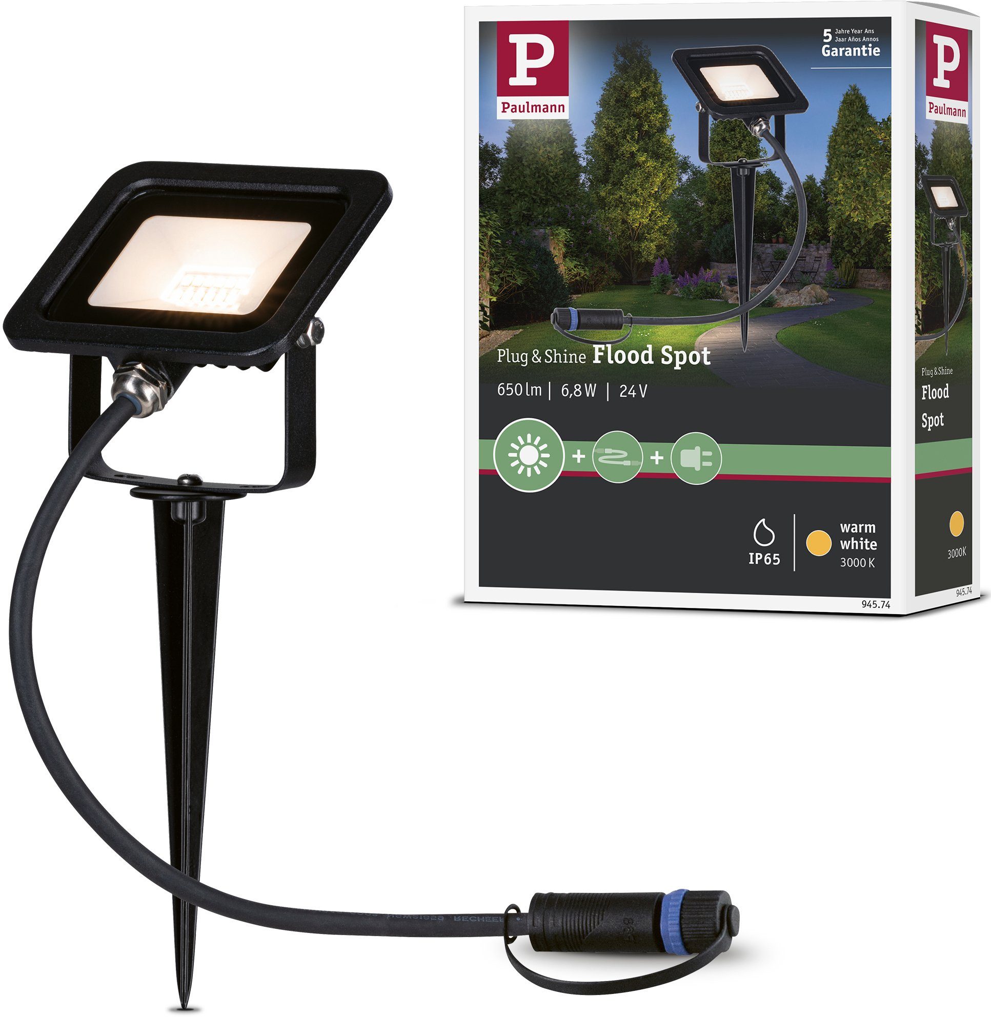 Paulmann LED Gartenstrahler Flood, LED fest integriert, Warmweiß, LED-Modul. Reduzierter Preis € 35,97. Unverbindliche Preisempfehlung € 44,99