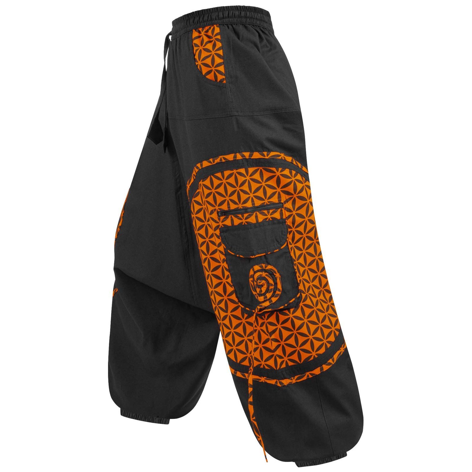KUNST UND MAGIE Haremshose Kunst&Magie Haremshose bunte Muster Hippie Hose Blume des Lebens