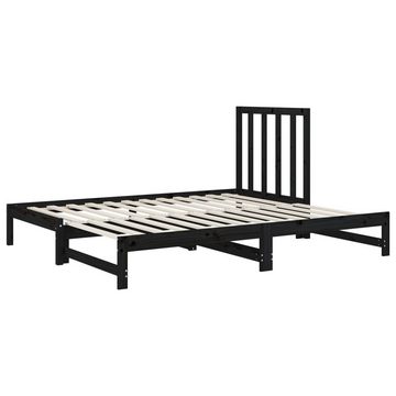 vidaXL Bett Tagesbett Ausziehbar Schwarz 2x(90x190) cm Massivholz Kiefer