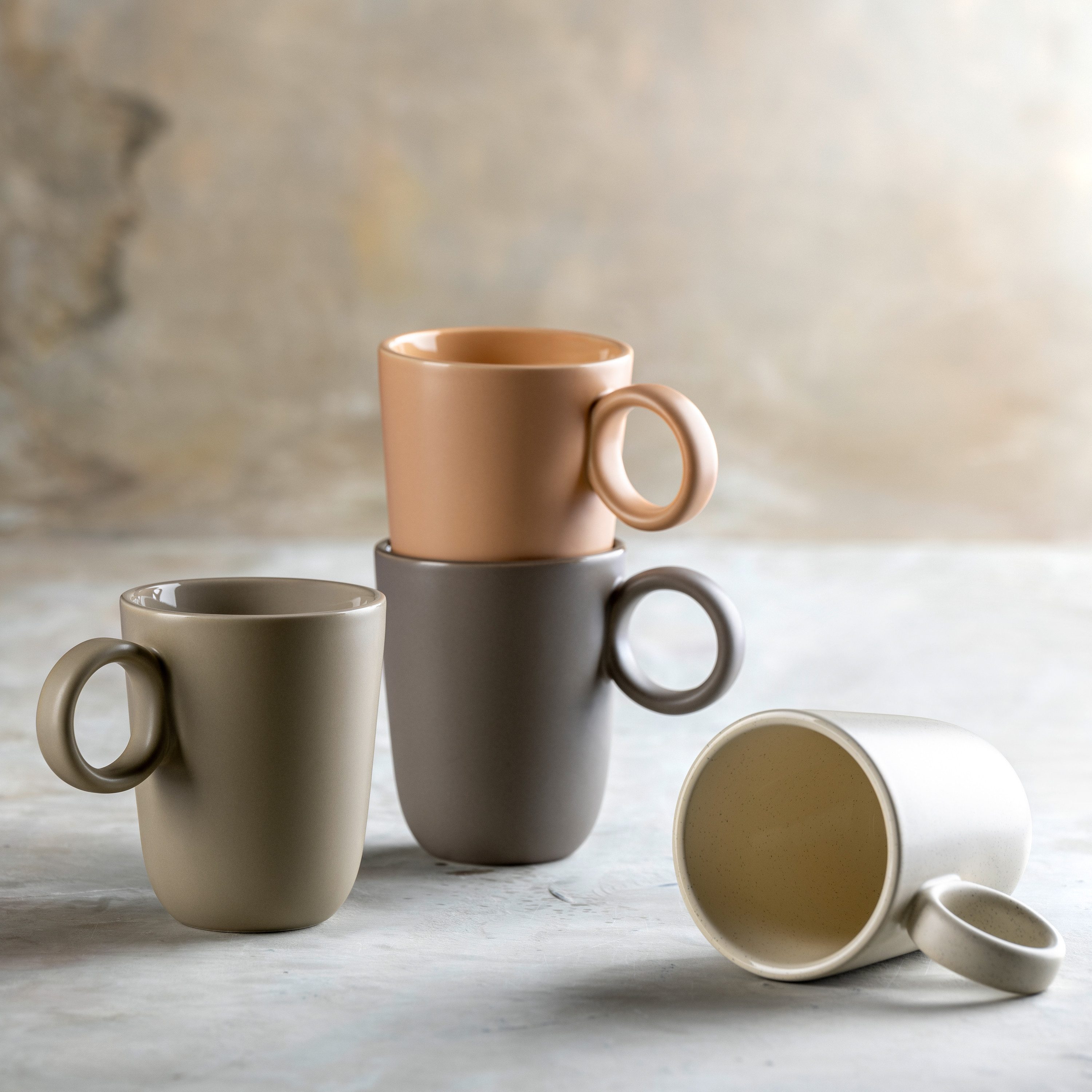 LEONARDO Tasse Keramiktasse, ROMA, 6er-Set, 6-tlg., Keramik, spülmaschinengeeignet