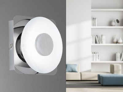 WOFI LED Wandleuchte, LED fest integriert, Warmweiß, innen, kleine Wand-Lampen flach Nachttisch Bett Treppenhaus, Höhe 14cm