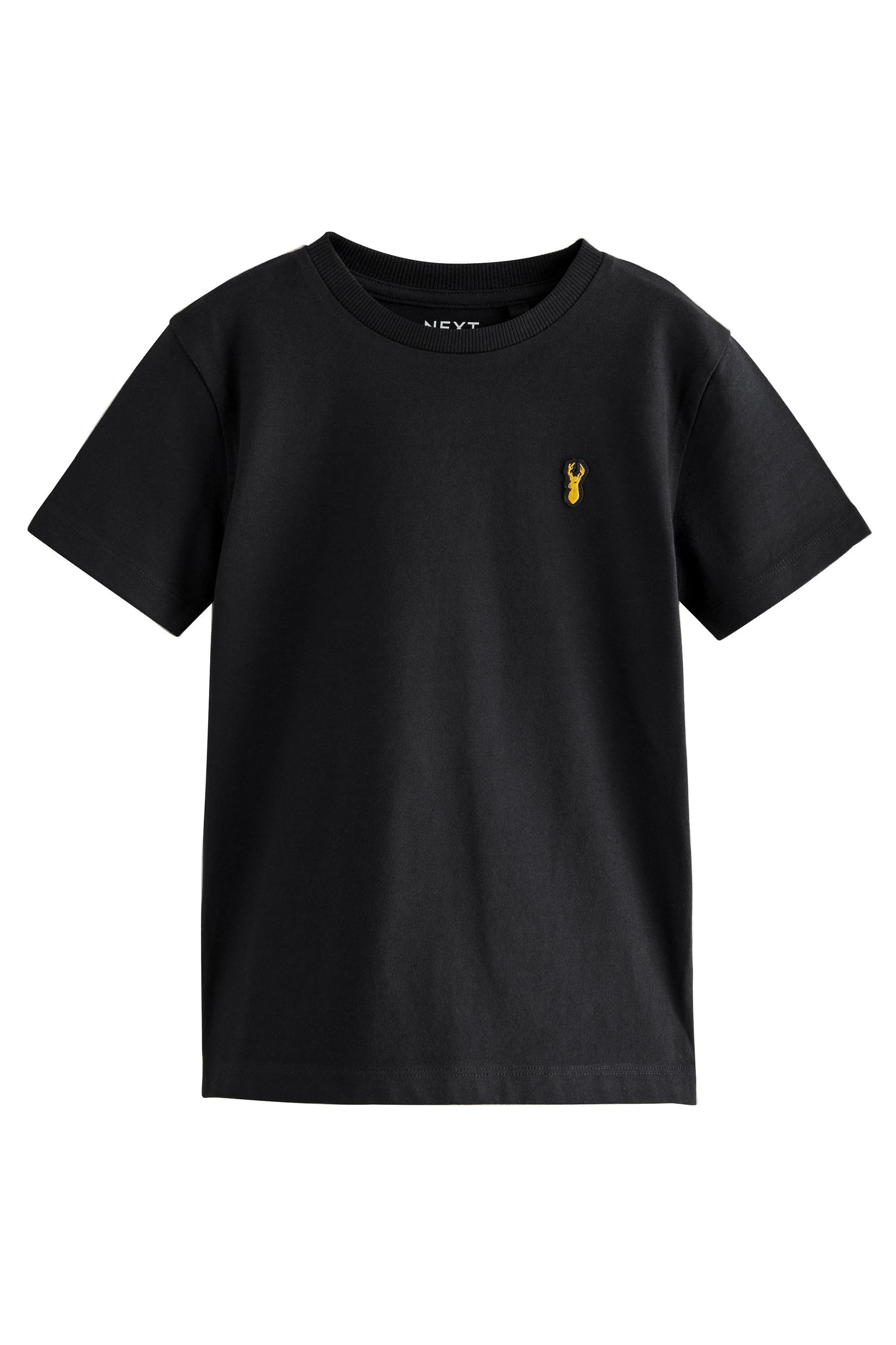 Next T-Shirt 2er-Pack T-Shirts mit Hirsch-Stickerei Baumwolle (2-tlg)