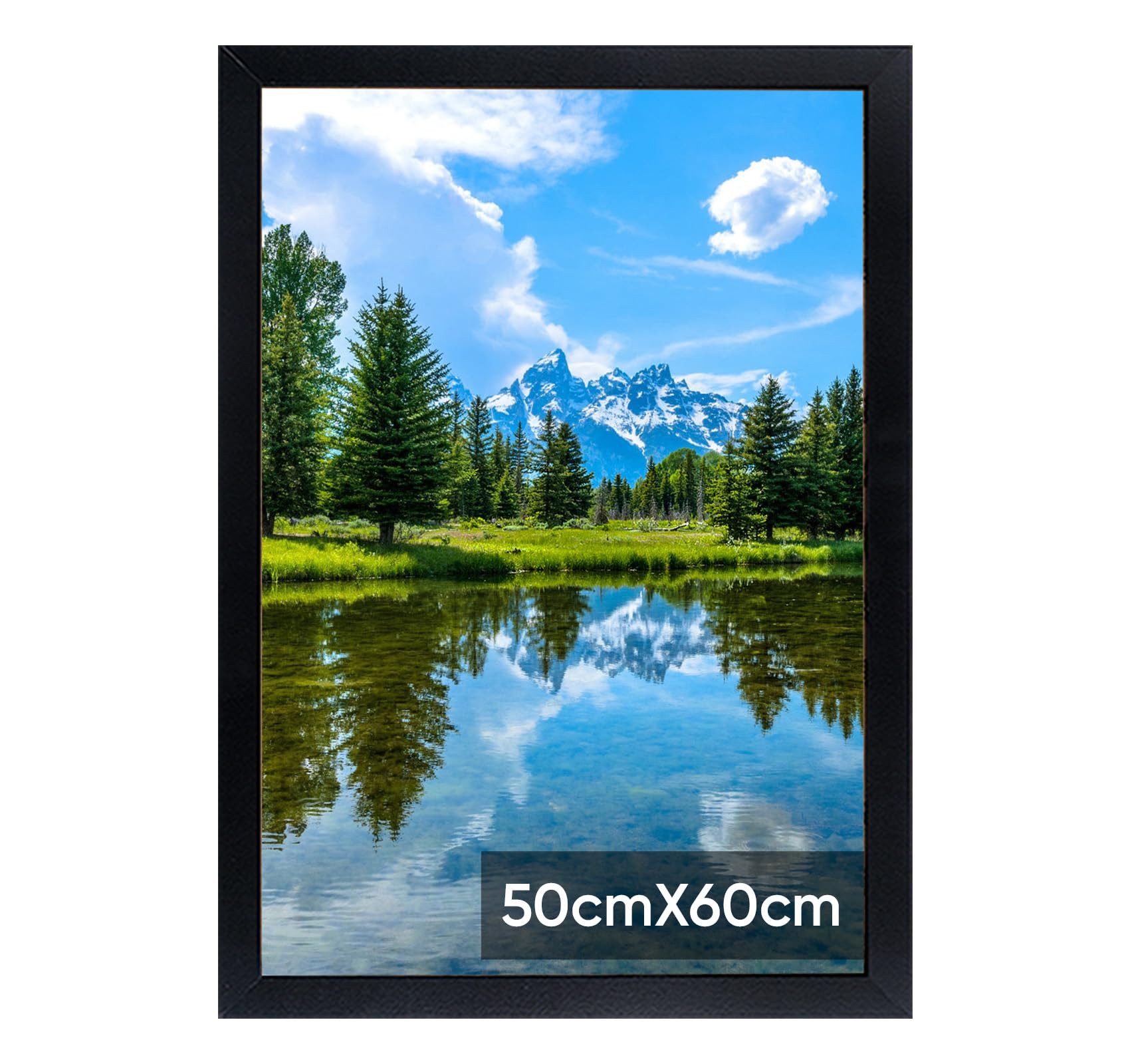 lindahandel Einzelrahmen Schwarz Bilderrahmen 50×60 mit bruchsicherem Acrylglas,Quer-Hochformat, (1 St), Modern Posterrahmen, Bilderrahmen für Puzzle,Fotos & Poster