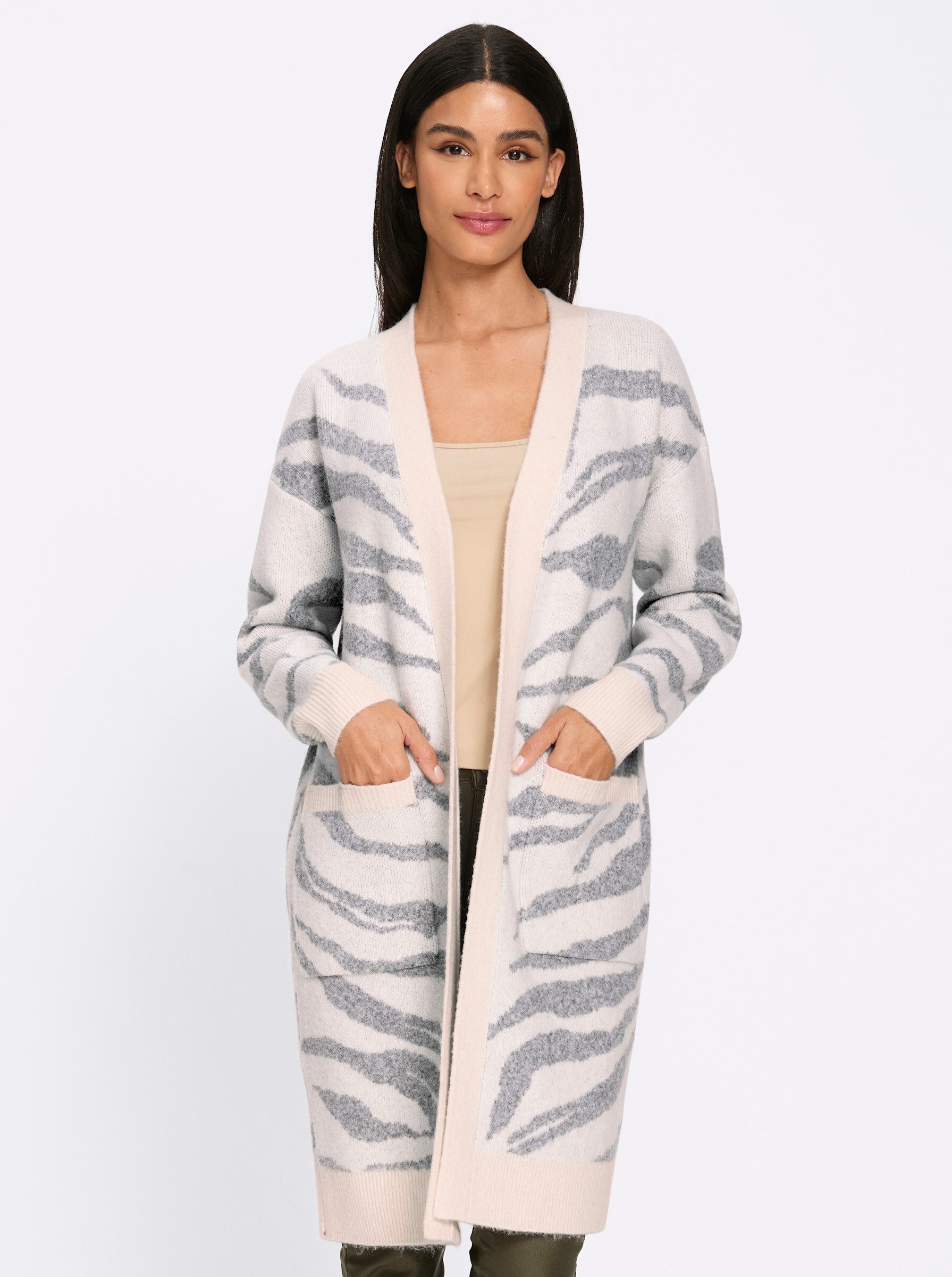 heine Strickjacke Strickmantel Langarm Jacquard