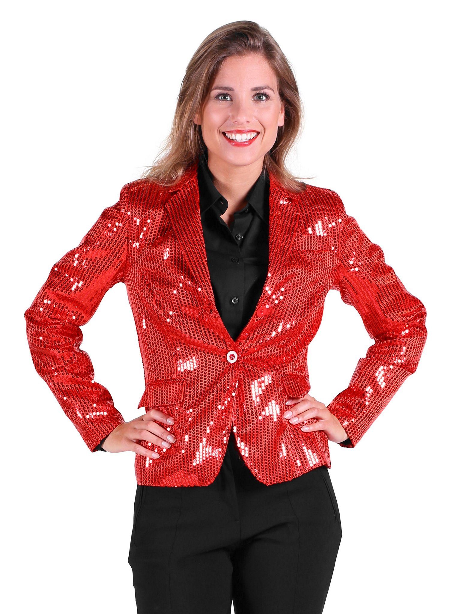 thetru Kostüm »Damen Paillettenjacke rot«, Rote Glitzerjacke mit Krawatte  für Damen online kaufen | OTTO