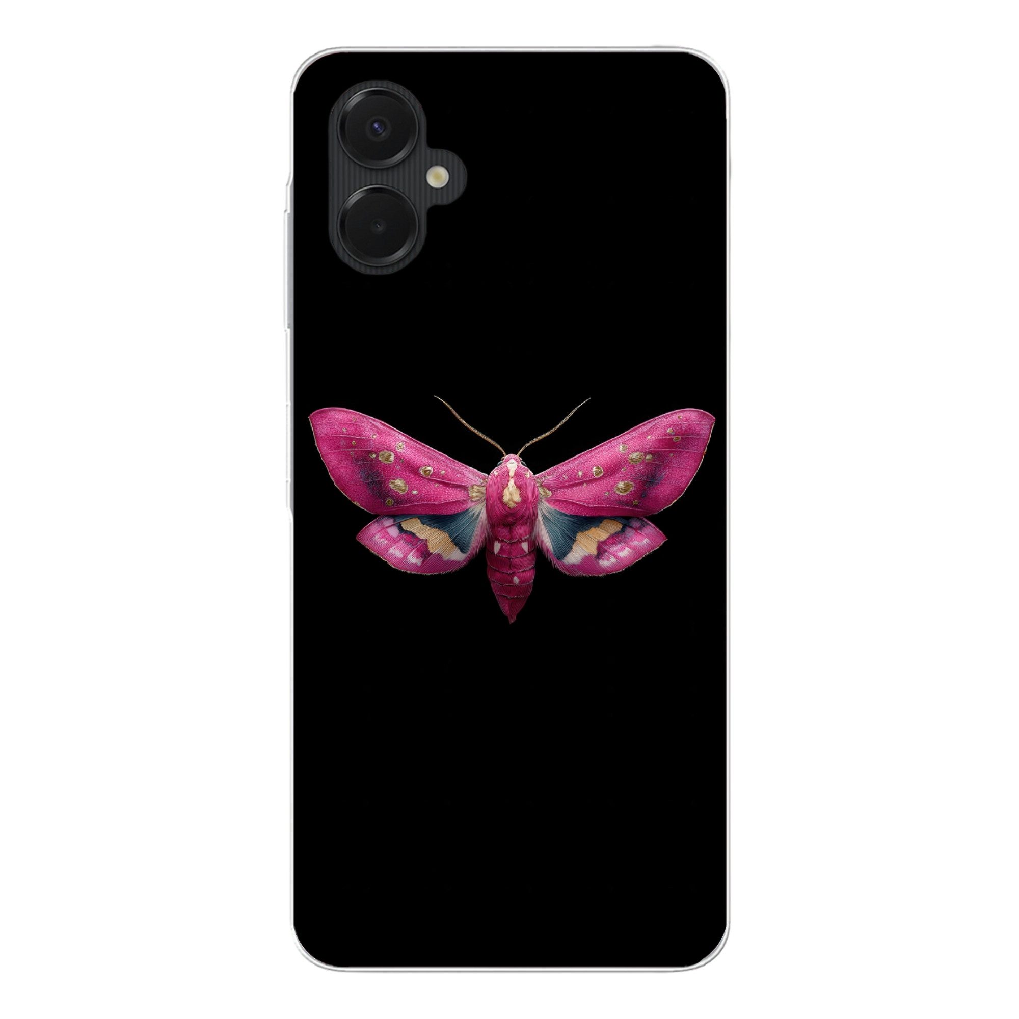 MuchoWow Handyhülle für Samsung Galaxy A06 5G Schmetterling - Rosa - Motte, Smartphone-Bumper, Print, Handy Schutzhülle Dünn