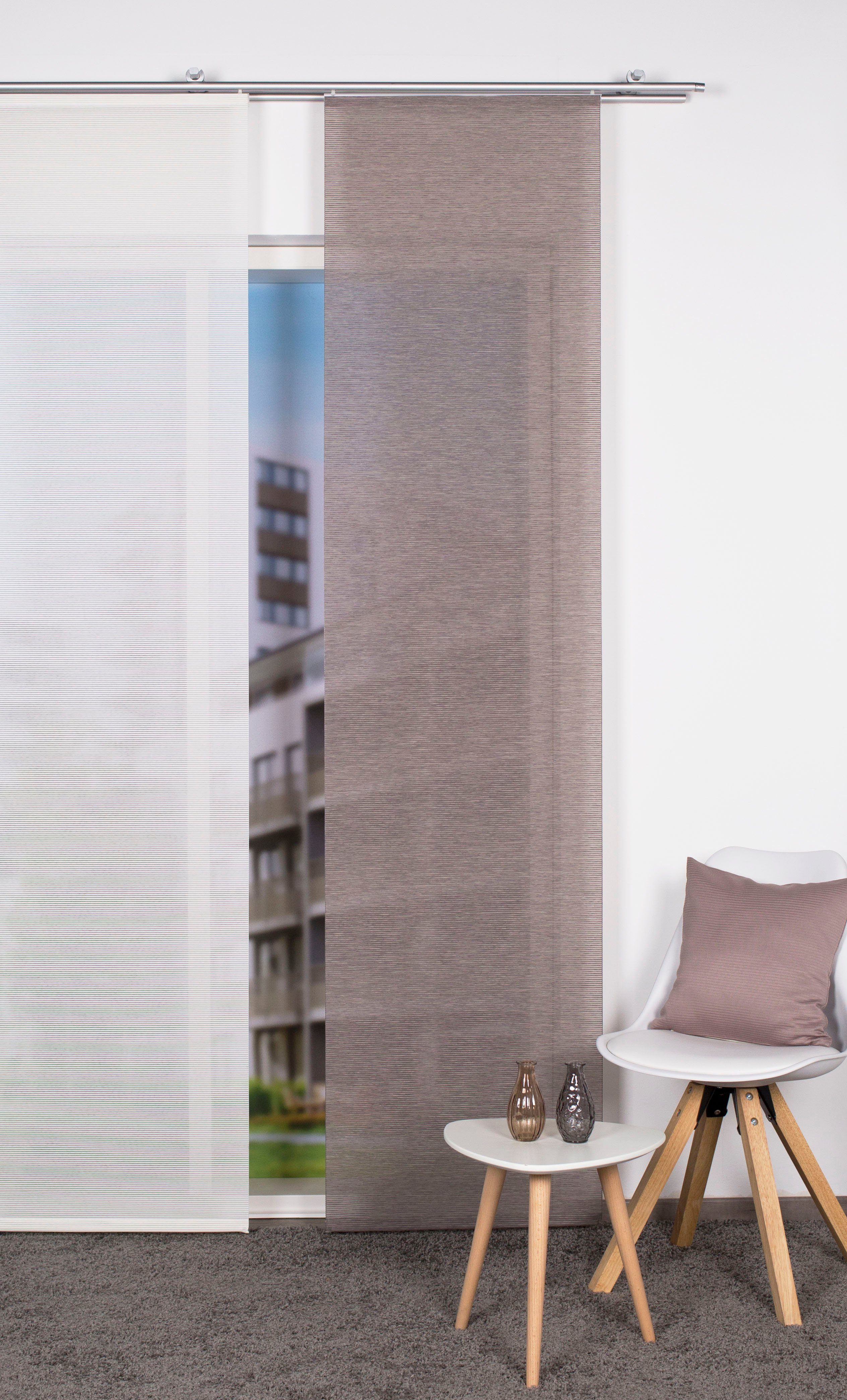 HOME WOHNIDEEN Schiebegardine SIEGLINDE (1 St), Paneelwagen, halbtransparent, HxB: 245x60, Bambusoptik