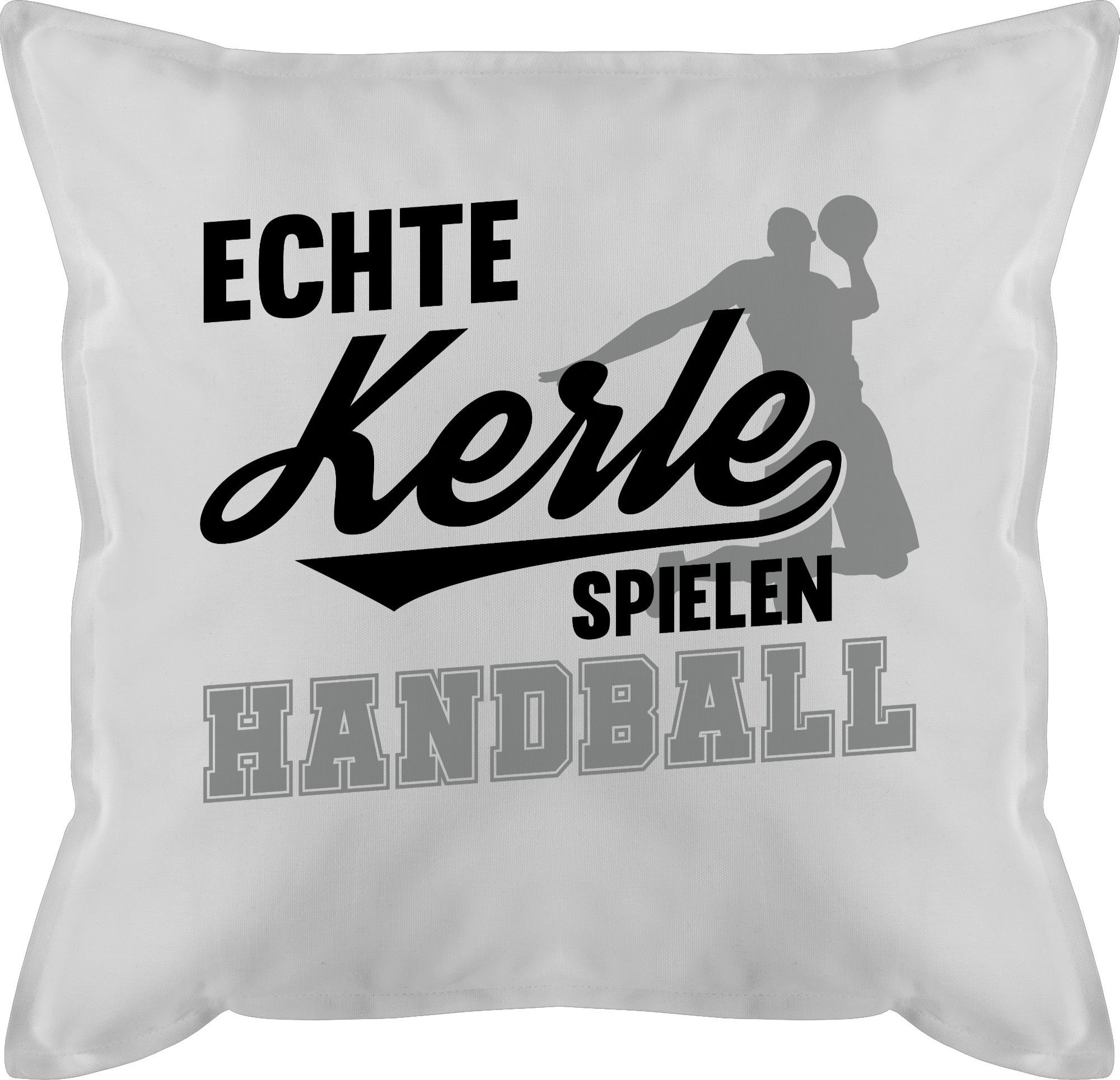 Deko-Kissen Shirtracer 2 Weiß Kerle Echte grau, Hobby / spielen schwarz Dekokissen Handball