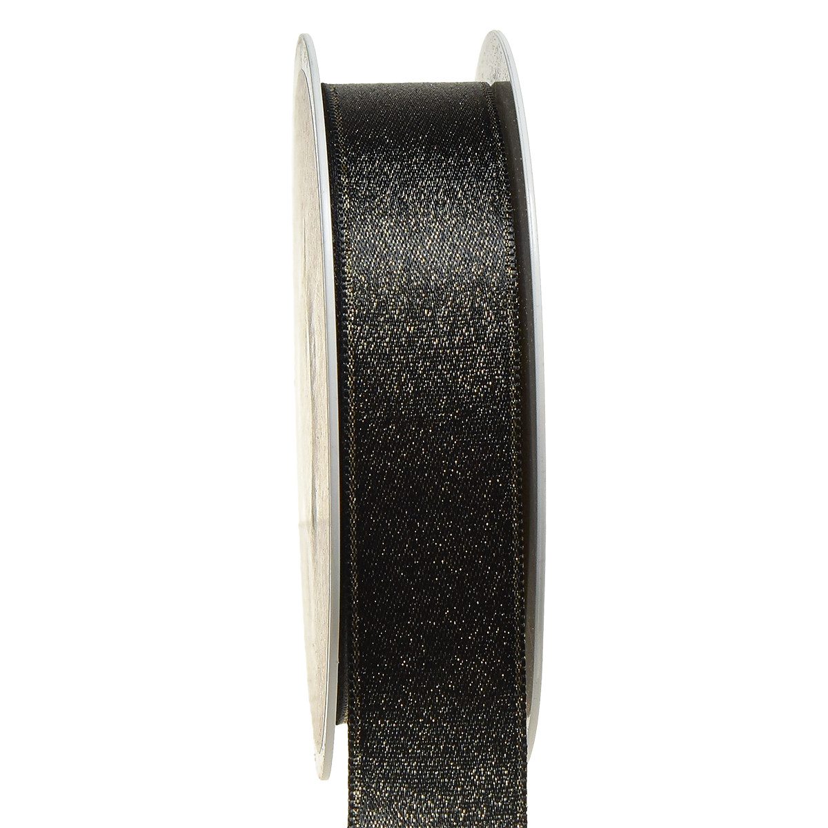 Dekoband Schwarzes Geschenkband Gold-Schimmer Dekoband 25mm x 20m für