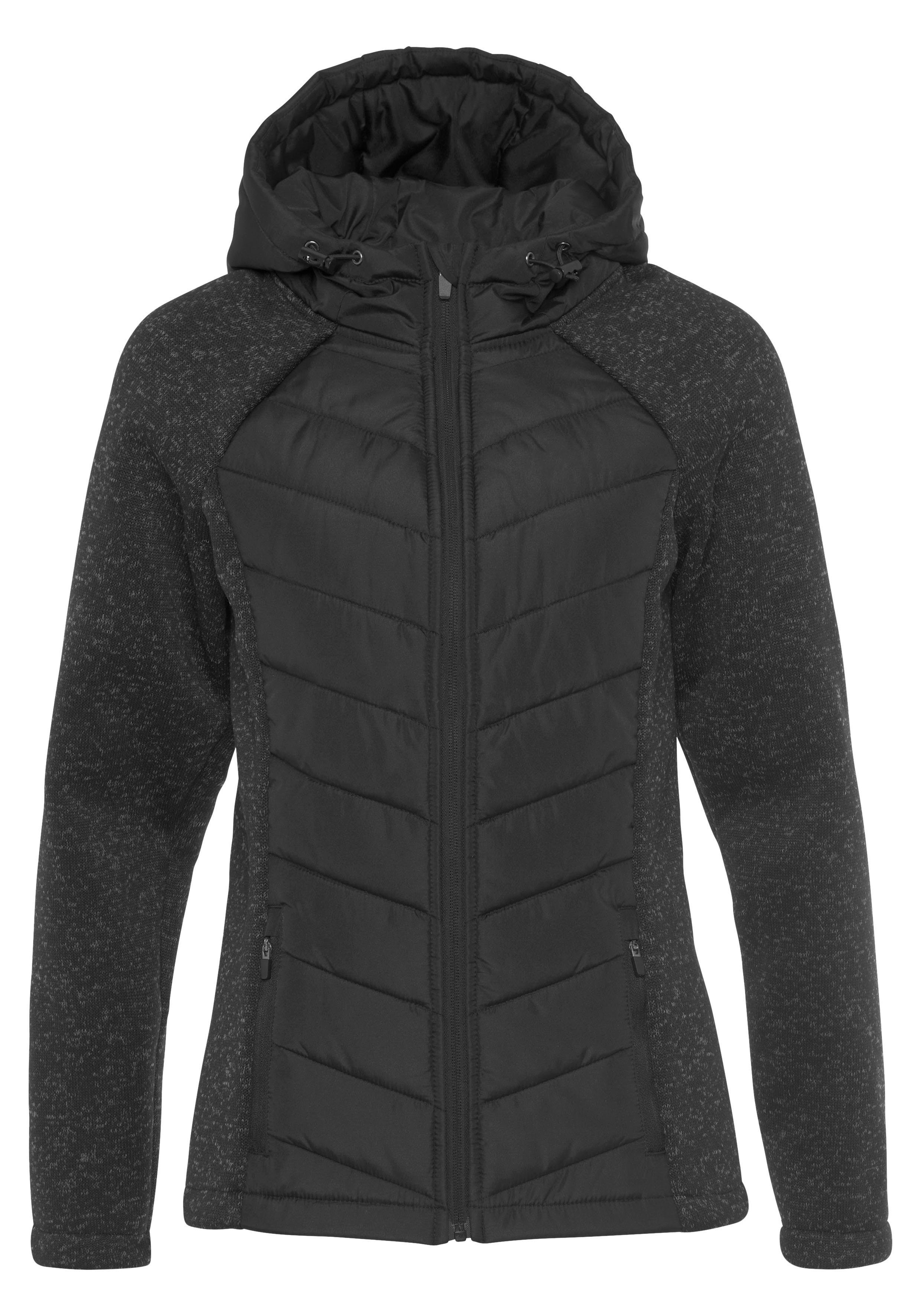 Vivance Steppjacke mit Strickfleece-Ärmeln schwarz