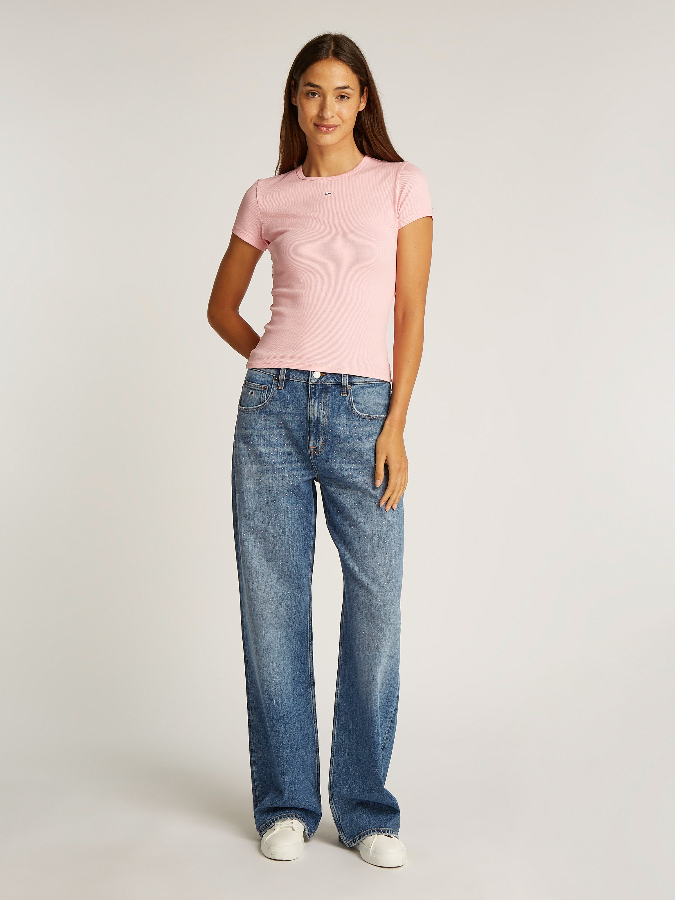 Tommy Jeans Straight-Jeans Mia Mid Rise Relaxed Straight mit Strass-Steinen – Bild 4 von 5