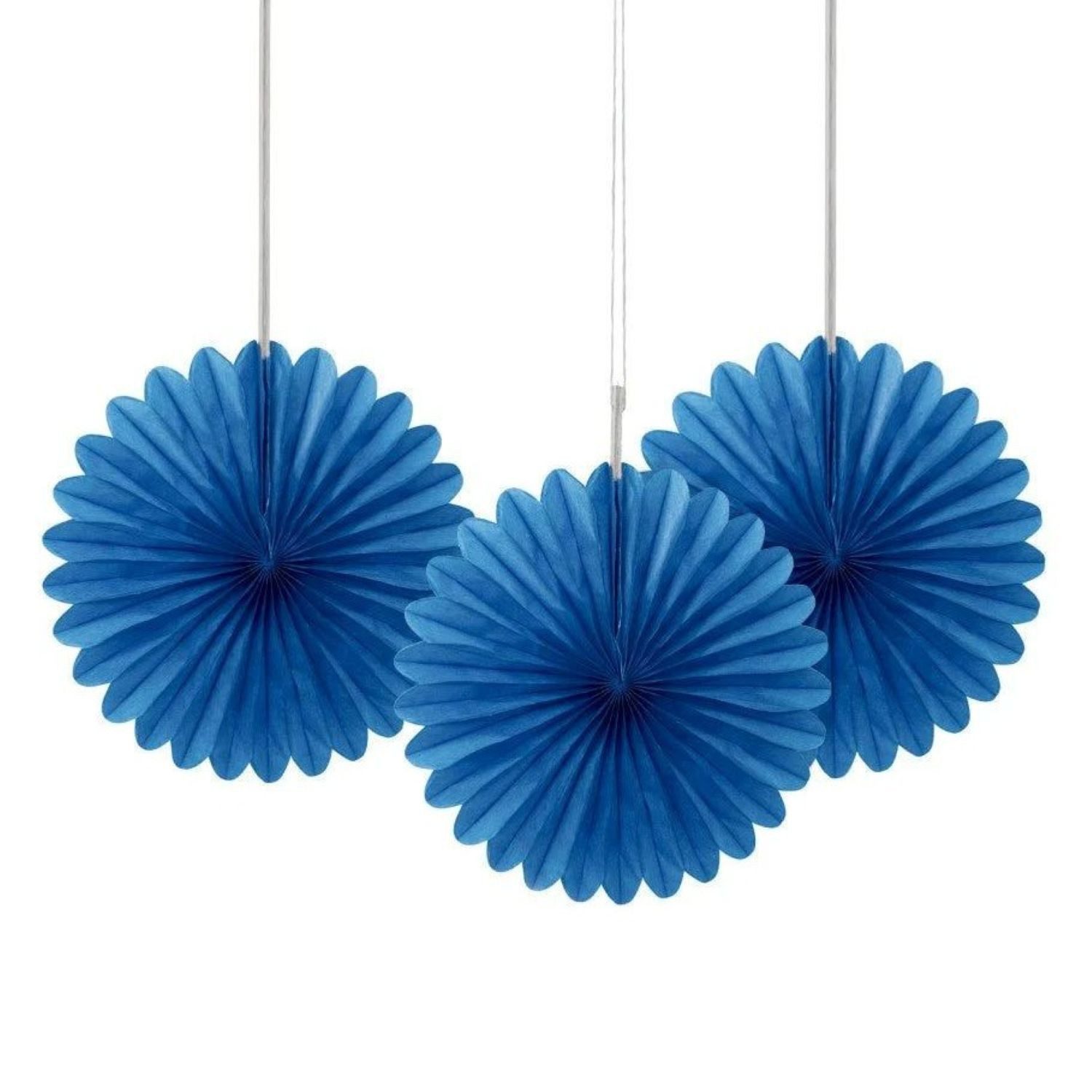 Unique Industries Inc. Hängedekoration Dekofächer Uni 15cm/3 Stück, Royalblau