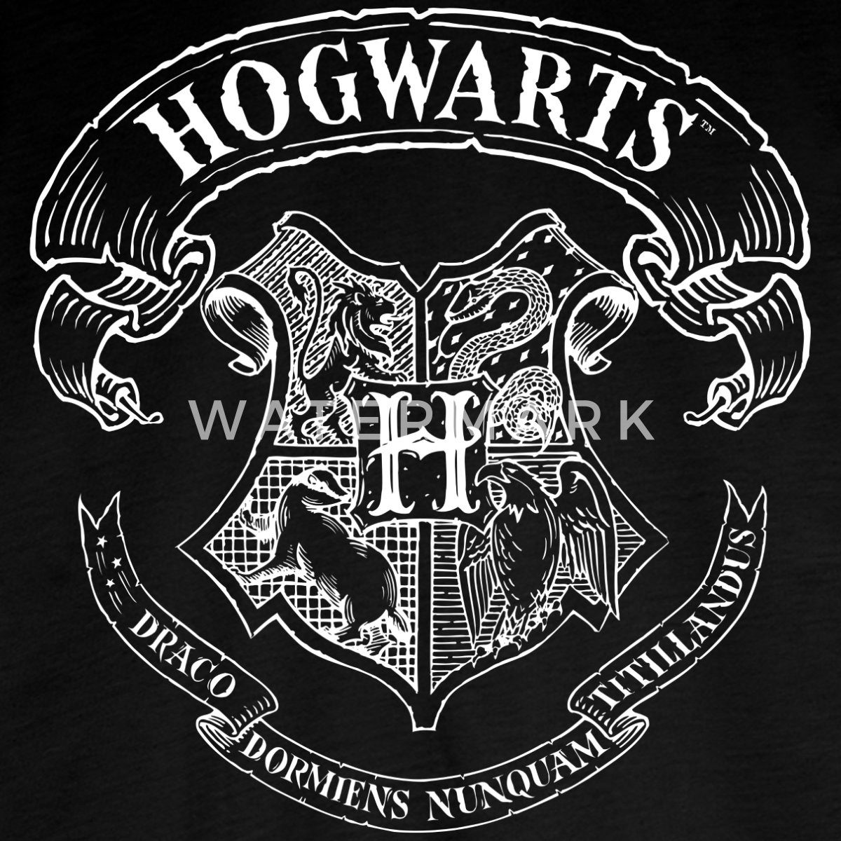 Spreadshirt T-Shirt Harry Potter Hogwarts Wappen Zeichnung Teenager Premium Langarmshirt (1-tlg)