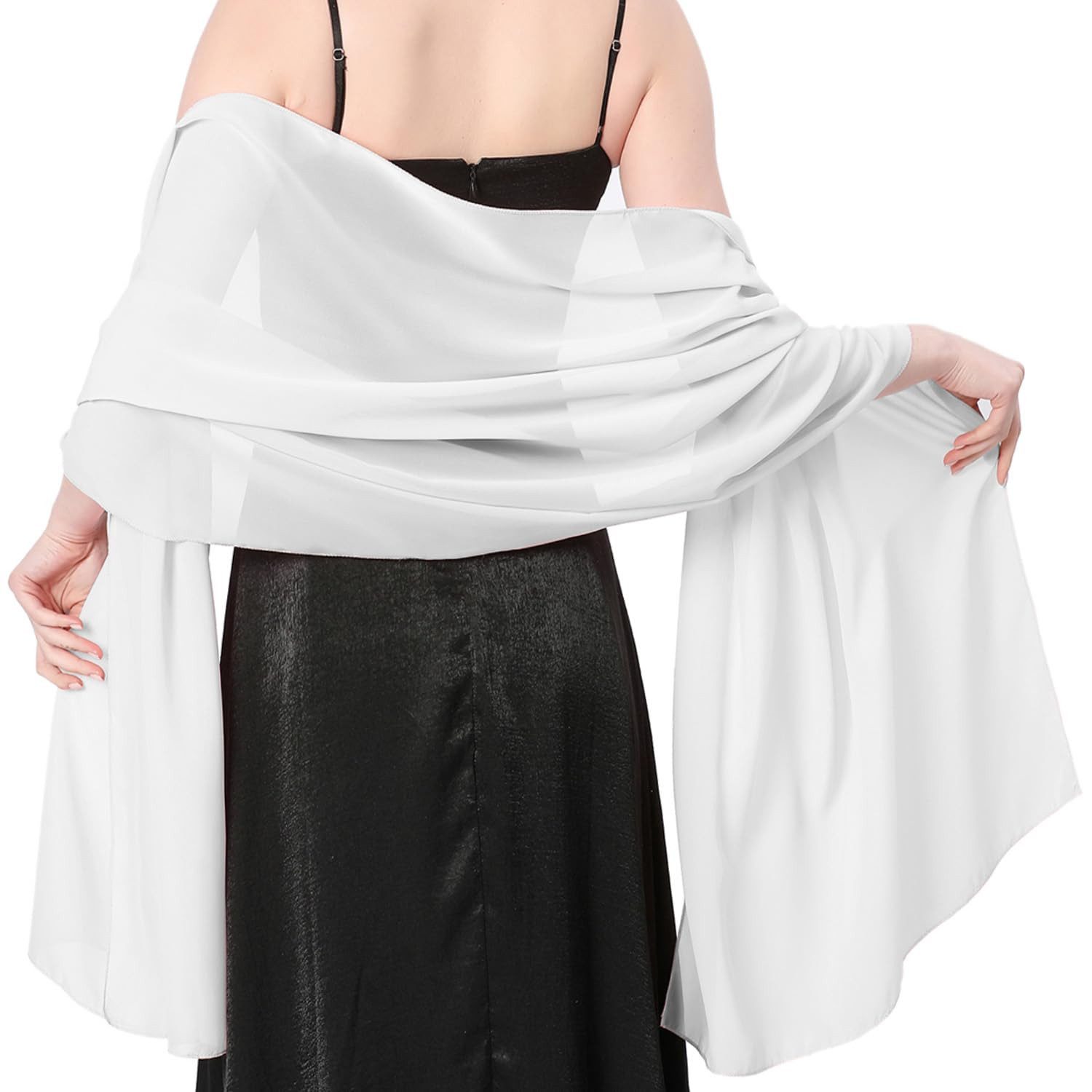 Zaewry Modeschal Stola Damen Halstuch Chiffon Sommer Schal Damen Festliche Stola, für Abendkleid oder Brautkleid Hochzeit Scarf