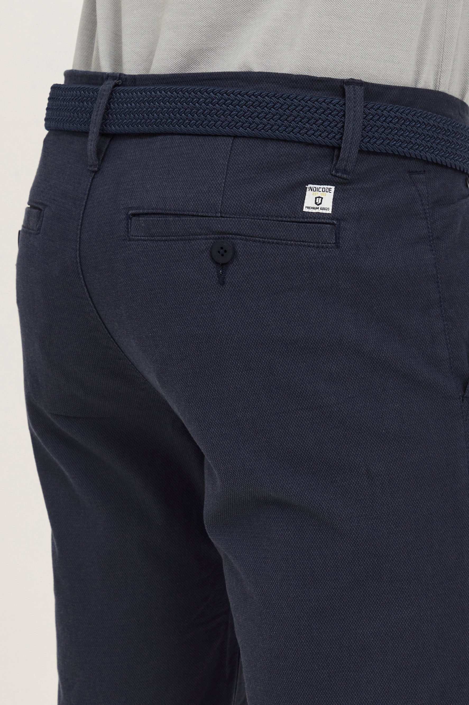 mit Chinoshorts (400) Indicode IDFigno Chinoshorts Gürtel Navy